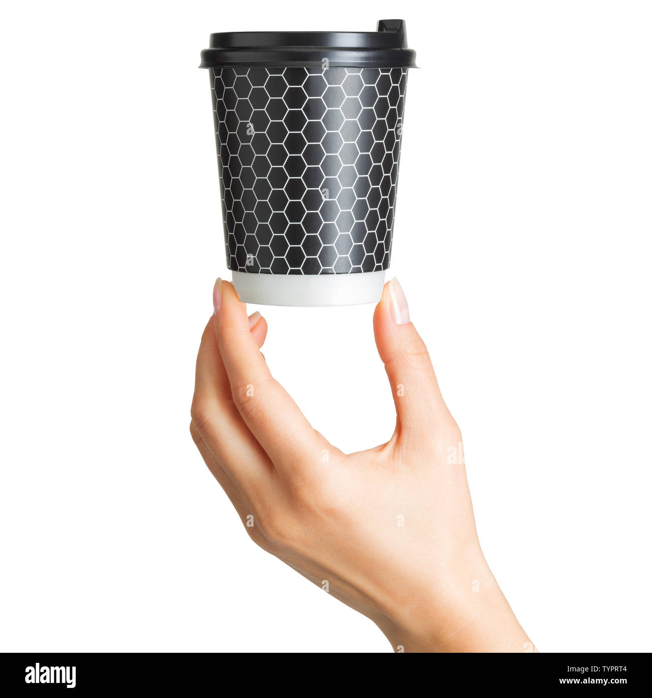 Woman hand holding coffee paper drinking cup Stock Photo - Alamy