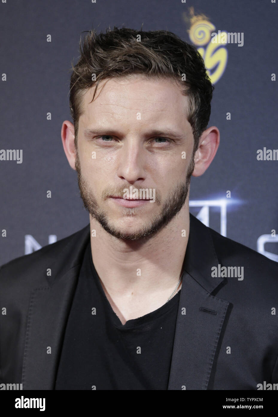 Jamie Bell arrives on the red carpet at the Fantastic Four Premiere at