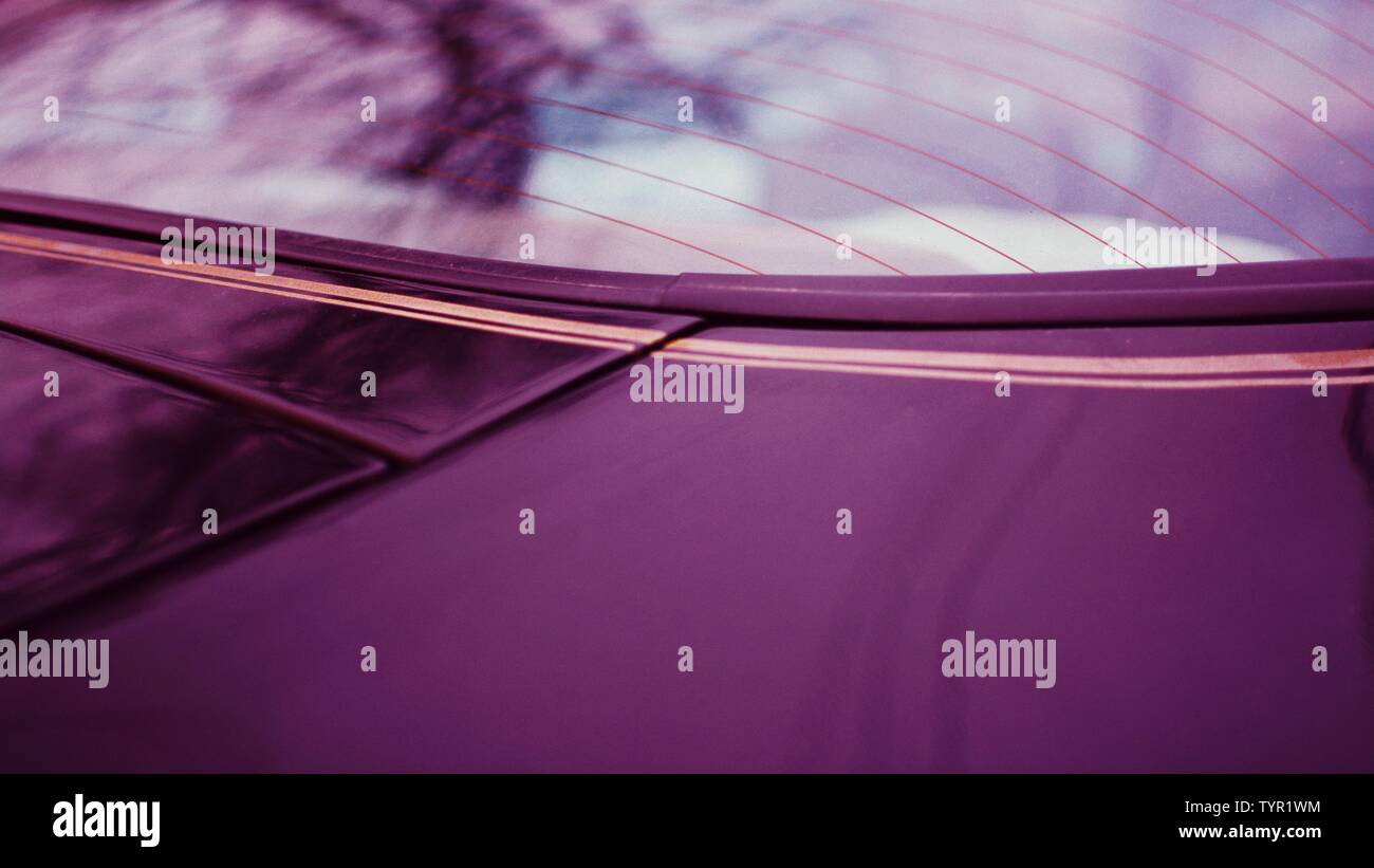 Closeup of the back window of a modern sportscar Stock Photo Alamy