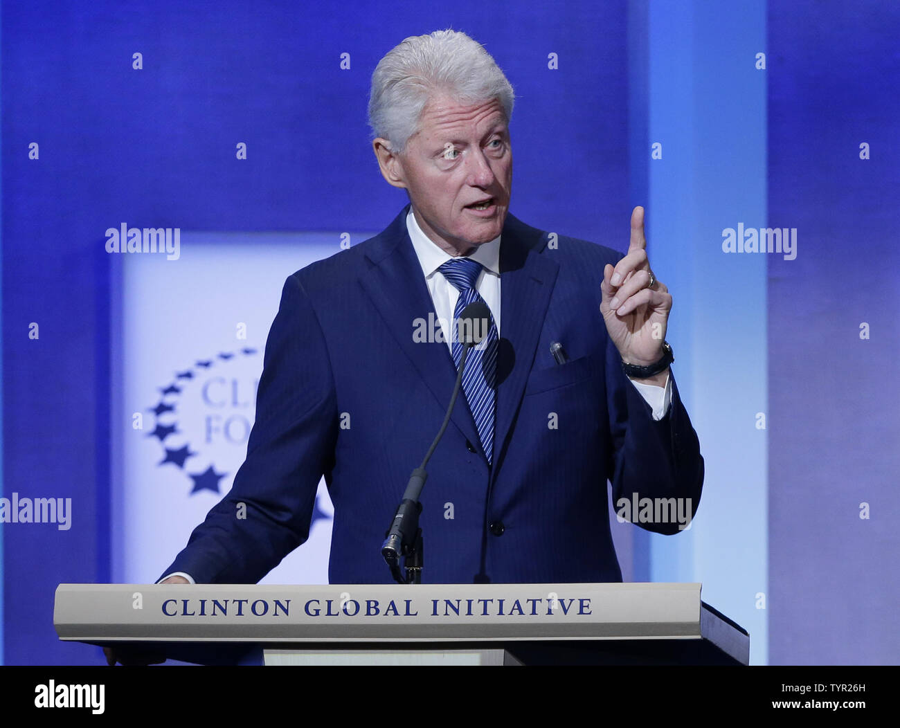 Former president Bill Clinton speaks on stage at the Clinton Global ...