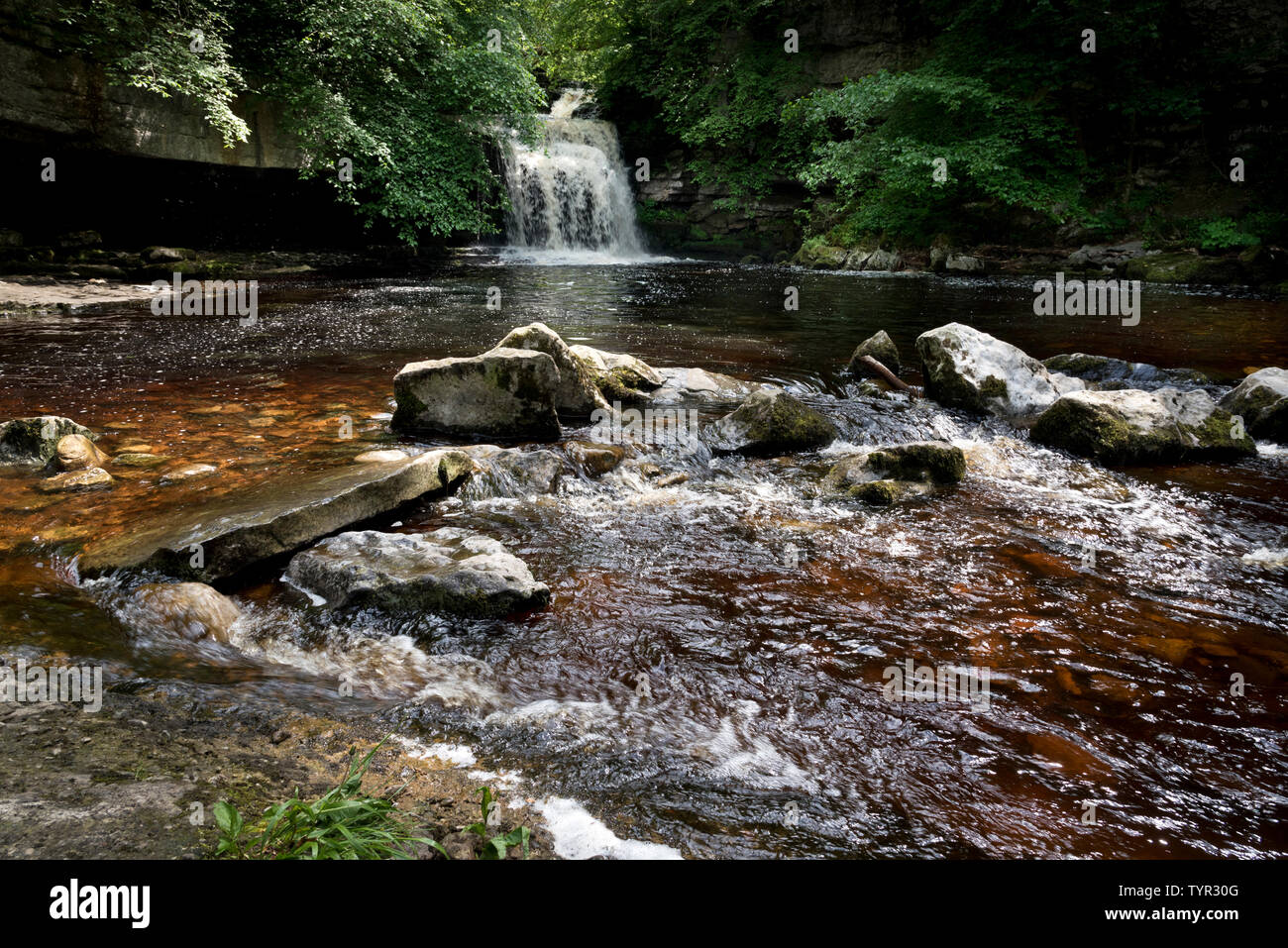 West Burton Waterfall, Wensleydale, Yorkshire Dales National Park. Stock Photo