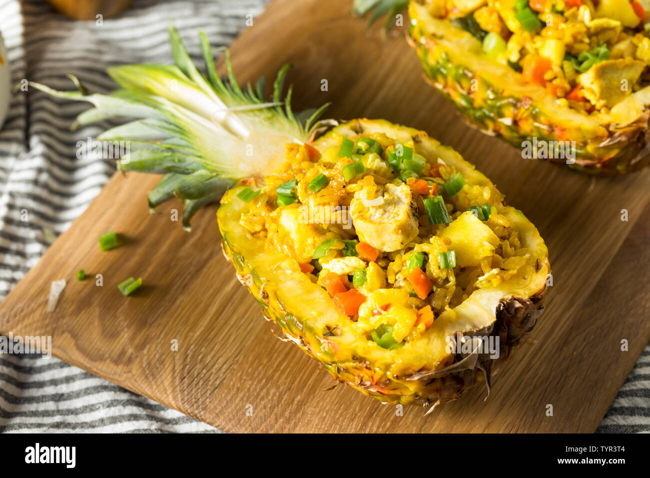 Homemade Pineapple Chicken Fried Rice in a Bowl Stock Photo Alamy