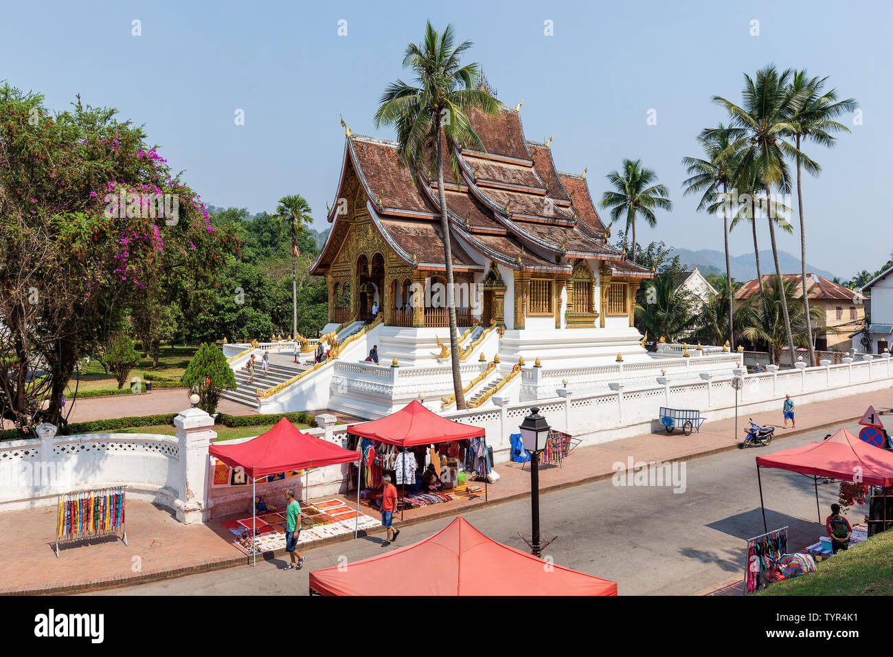 LUANG PRABANG, LAOS - MARCH 2019; Haw Pha Bang Temple Stock Photo