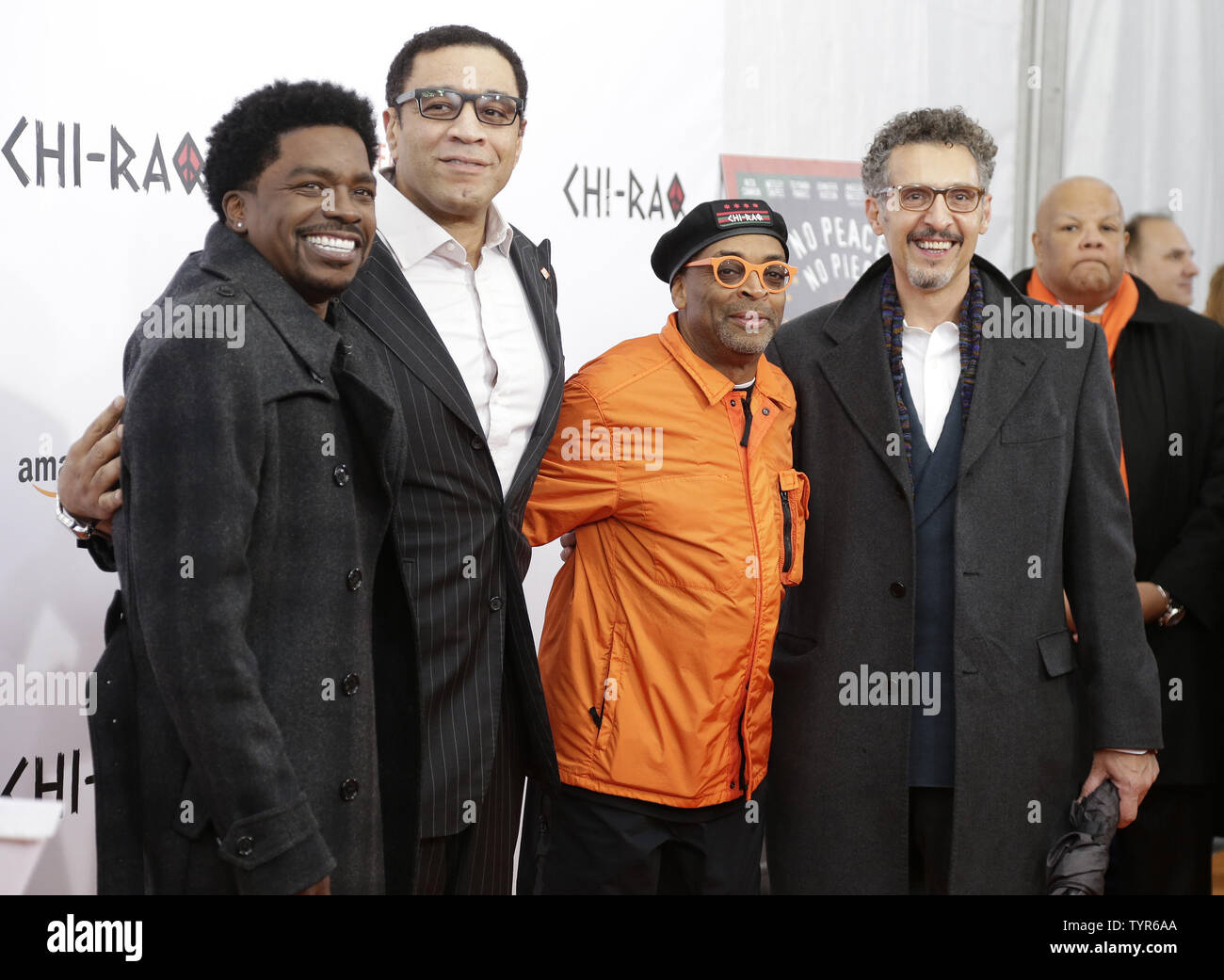 George Willborn, Harry Lennix, director Spike Lee and John Turturro arrive on the red carpet at the 'CHI-RAQ' New York premiere at the Ziegfeld Theatre in New York City on December 1, 2015.     Photo by John Angelillo/UPI Stock Photo
