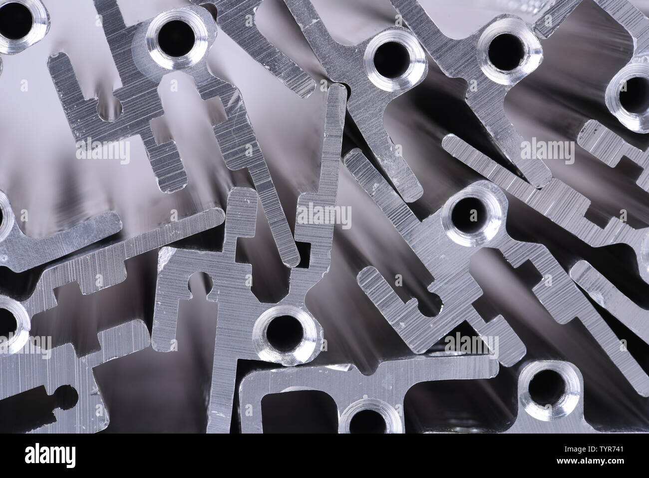 Aluminum profile close-up Stock Photo
