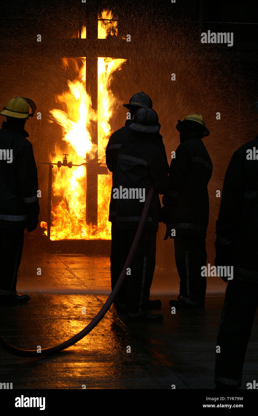 industrial fire, fuel leak Stock Photo Alamy