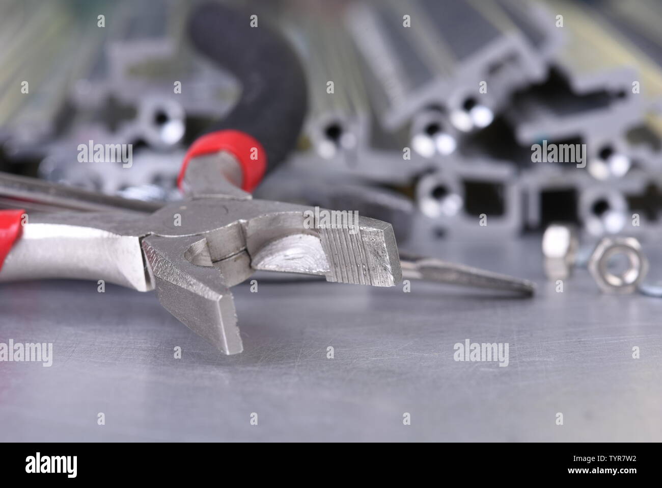 Combination pliers in closeup Stock Photo Alamy