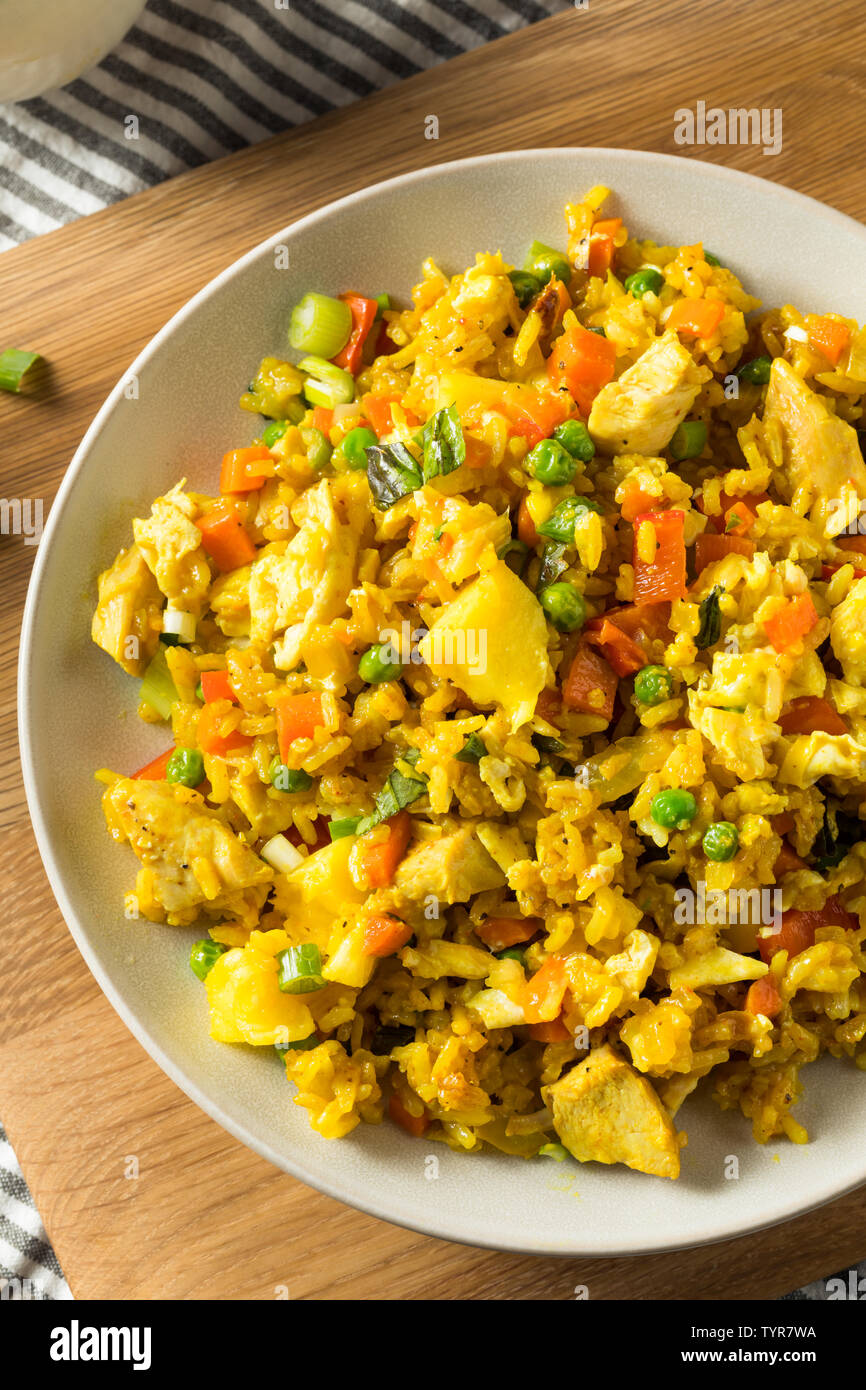 Homemade Pineapple Chicken Fried Rice in a Bowl Stock Photo Alamy