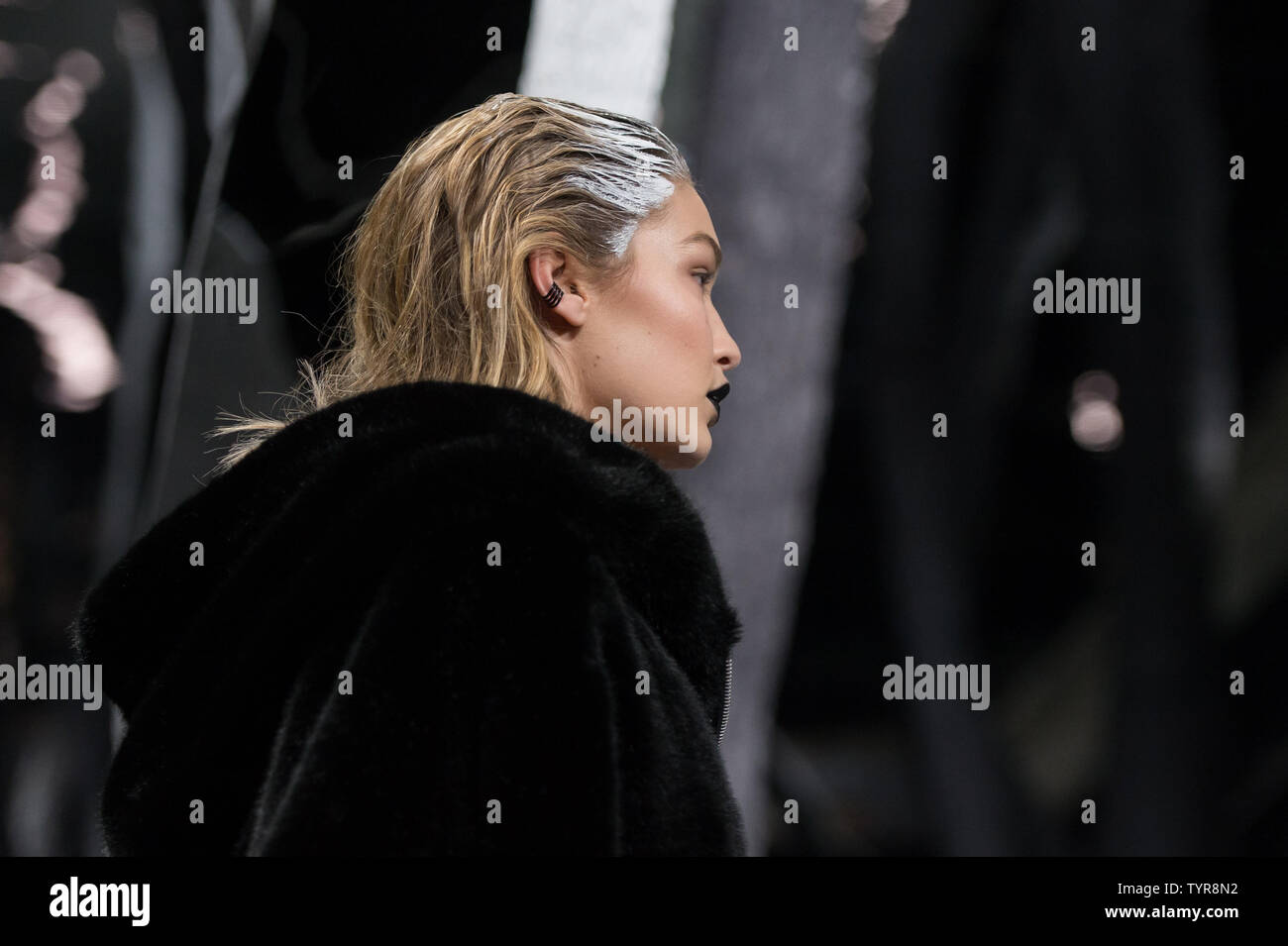 Gigi Hadid on the runway at the FENTY PUMA by Rihanna 2016 Collection at 23  Wall Street during Fall 2016 New York Fashion Week on February 12, 2016 in  New York City.