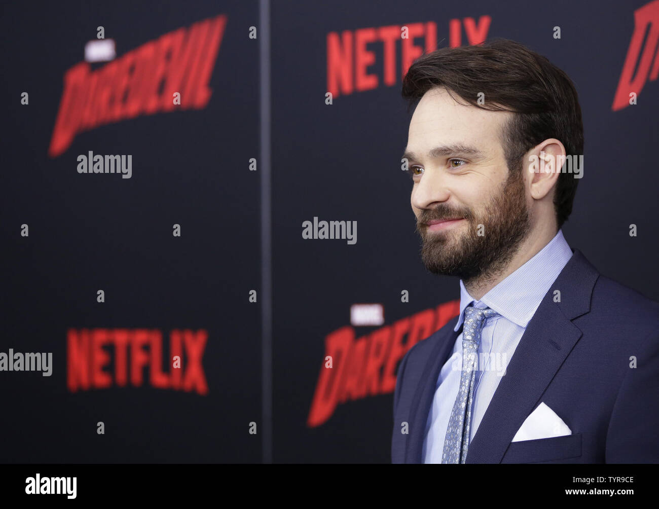 Charlie Cox arrives on the red carpet at the Daredevil Season 2 Premiere at AMC Loews Lincoln Square 13 theater on March 10, 2016 in New York City.    Photo by John Angelillo/UPI Stock Photo