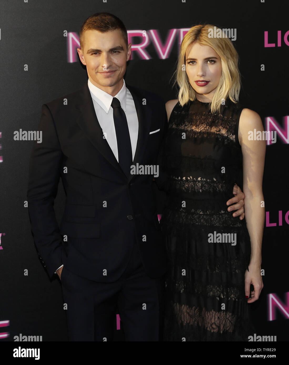 Dave Franco And Emma Roberts Arrive On The Red Carpet At The Nerve New York Premiere At Sva Theater On July 12 2016 In New York City Photo By John Angelilloupi TYRE29 