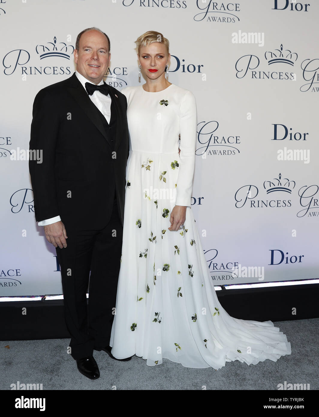 His Serene Highness Prince Albert II of Monaco and Her Serene Highness Princess Charlene of Monaco arrive on the red carpet at the 2016 Princess Grace awards gala at Cipriani 25 Broadway on October 24, 2016 in New York City.     Photo by John Angelillo/UPI Stock Photo