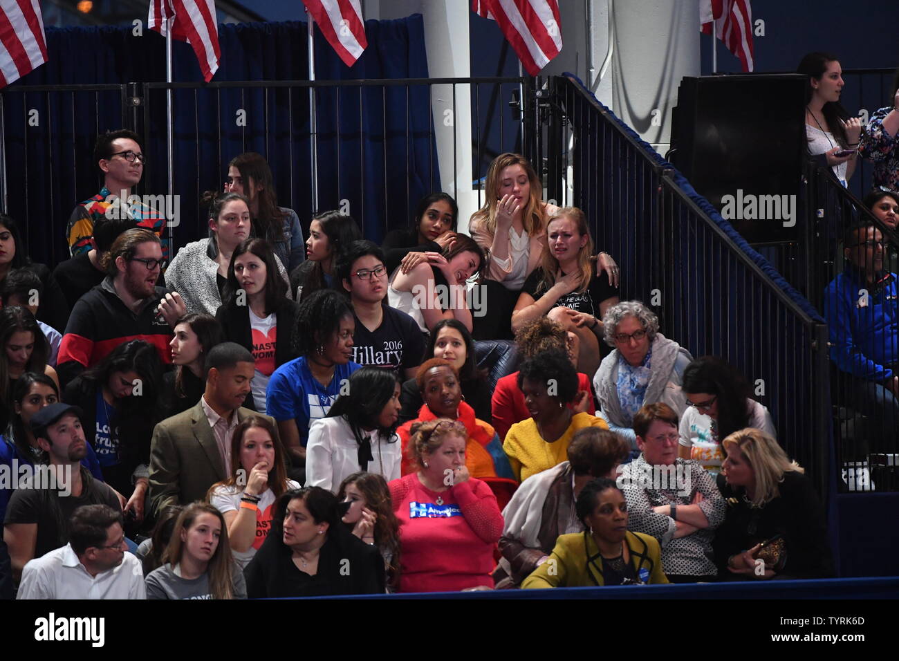Hillary Supporters Cry During The Vote Count At Democratic