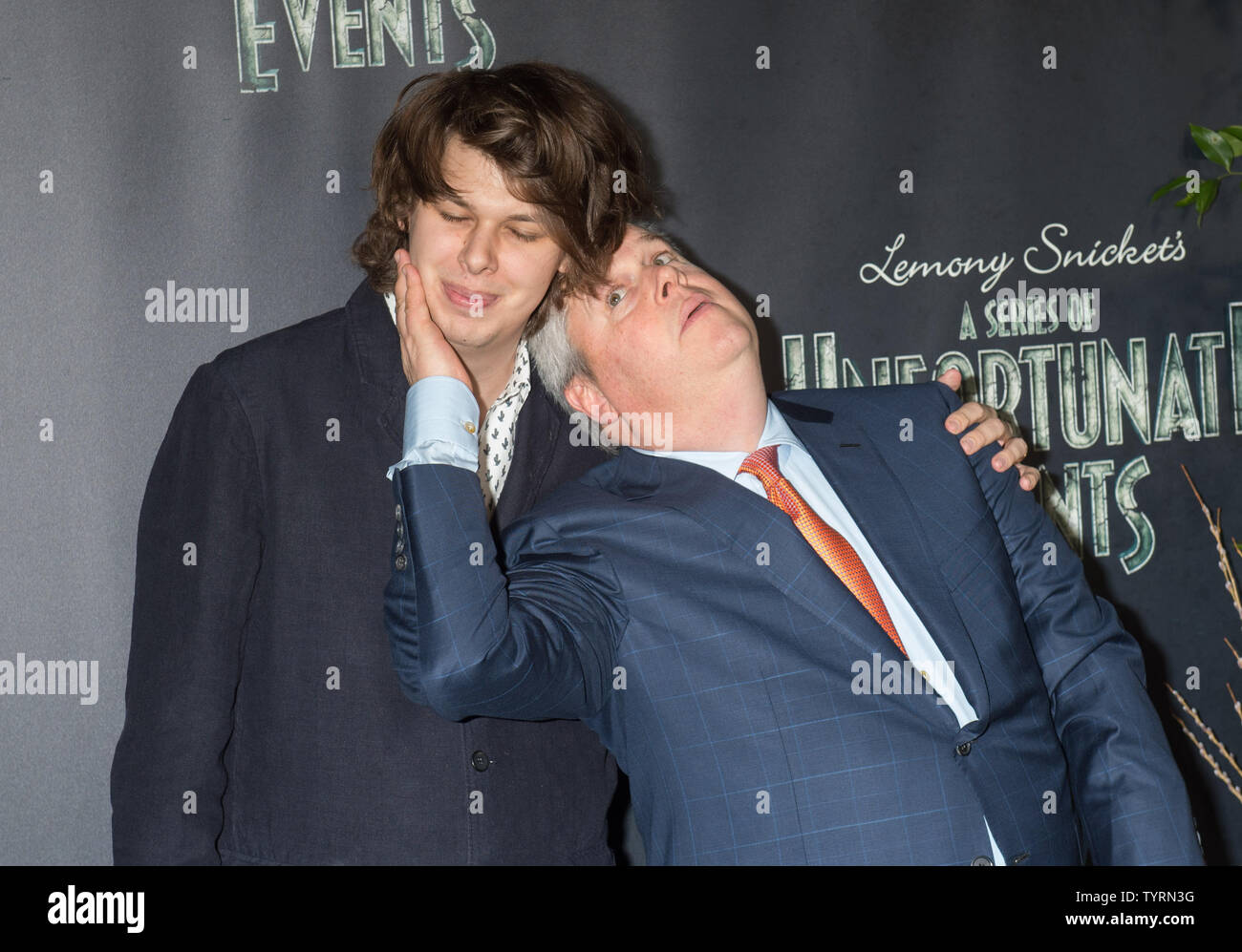 Danielle Handler Matty Cardarople, L, and Daniel Handler, R, arrive on the red carpet at ...