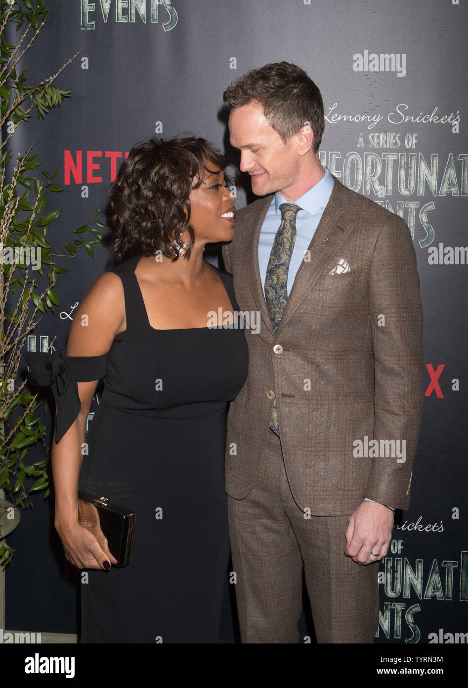 Alfre Woodard and Neil Patrick Harris arrive on the red carpet at the Netflix's premiere of 'A Series of Unfortunate Events' on January 11, 2017 in New York City.     Photo by Bryan R. Smith/UPI Stock Photo