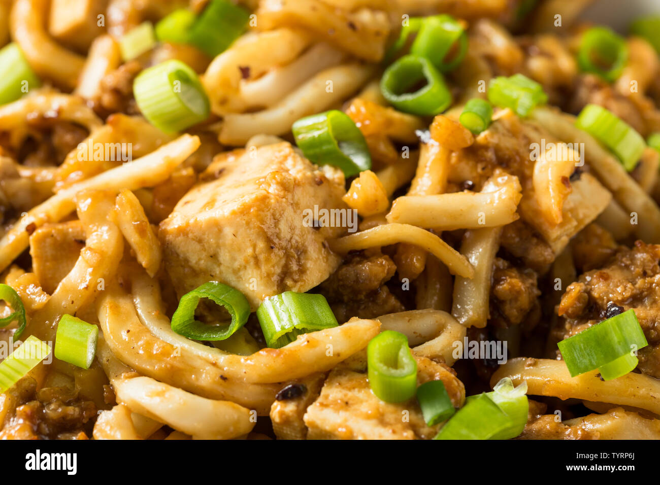 Homemade Japanese Mapo Tofu Udon Noodles Bowl Stock Photo Alamy
