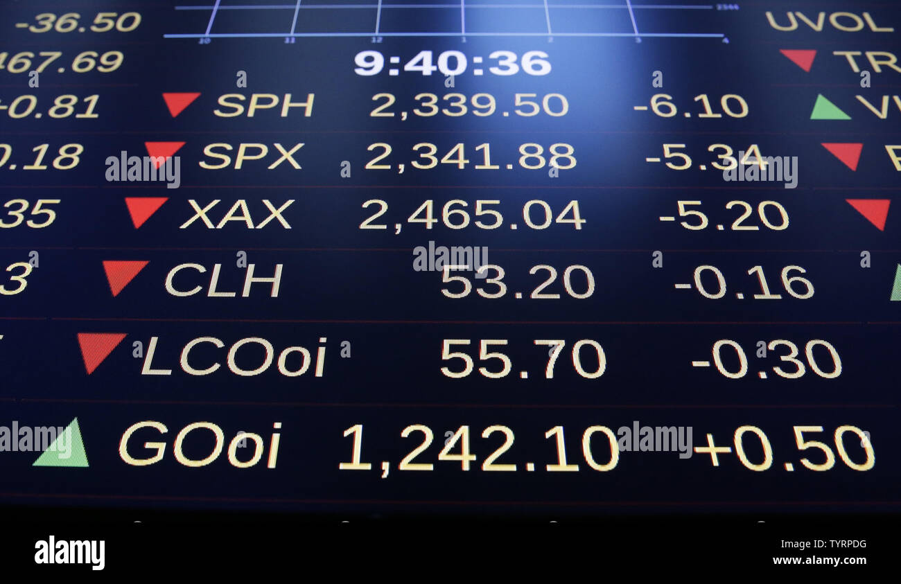 A Board On The Floor Of The New York Stock Exchange Shows Oil