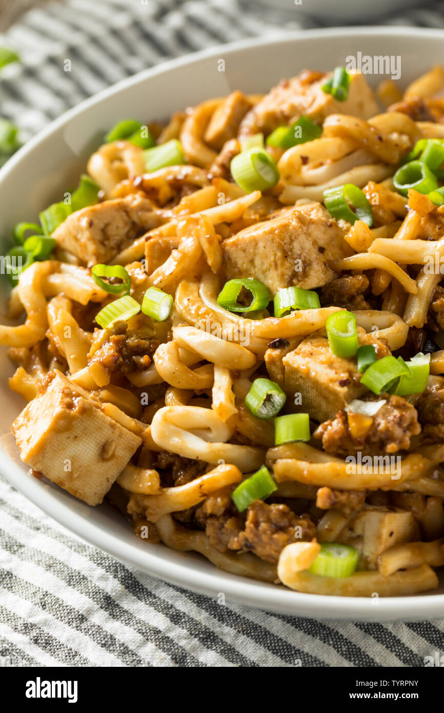 Homemade Japanese Mapo Tofu Udon Noodles Bowl Stock Photo Alamy
