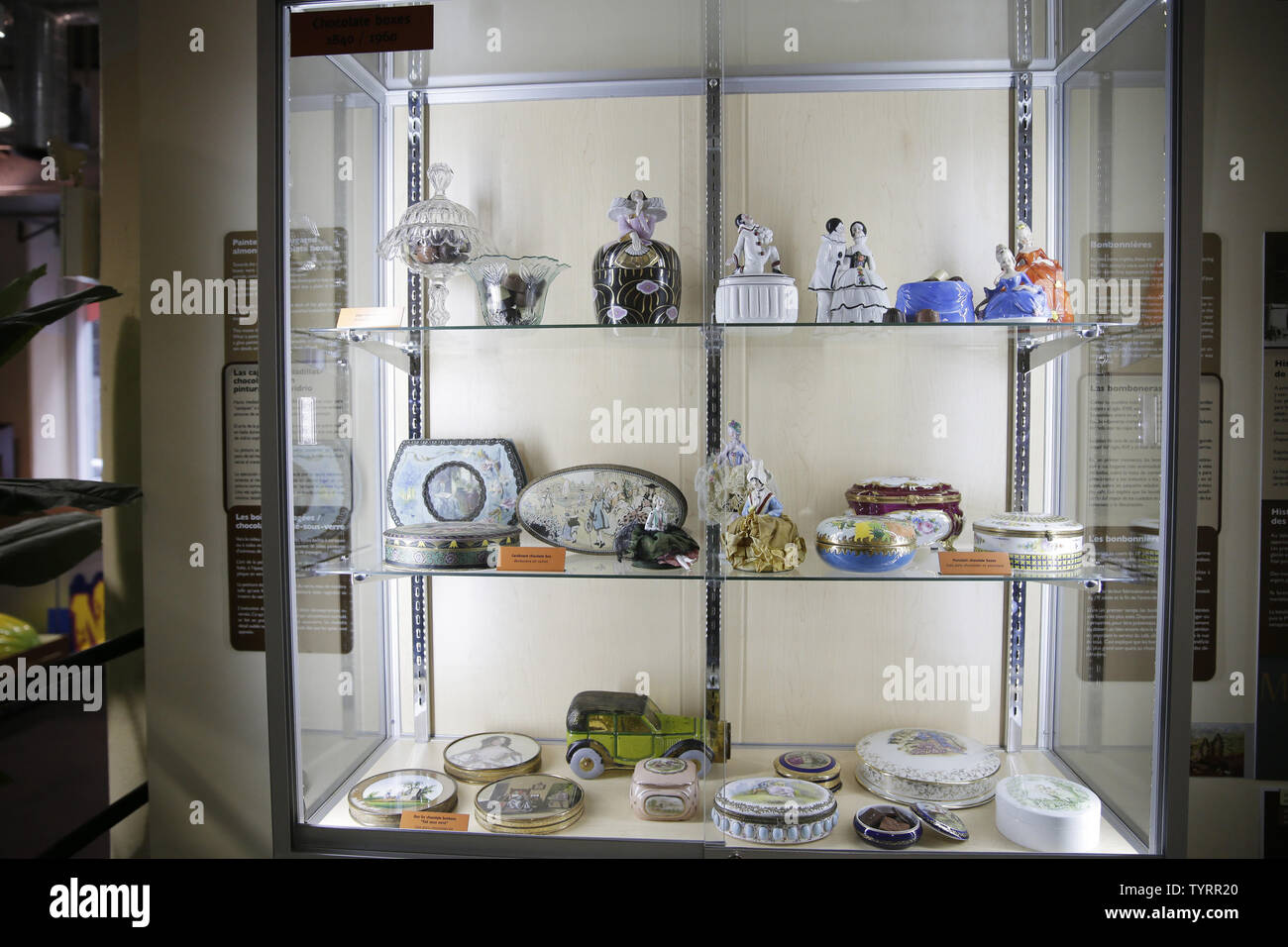 Items pertaining to the history of chocolate are on display at Choco