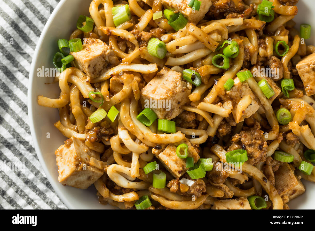 Homemade Japanese Mapo Tofu Udon Noodles Bowl Stock Photo Alamy