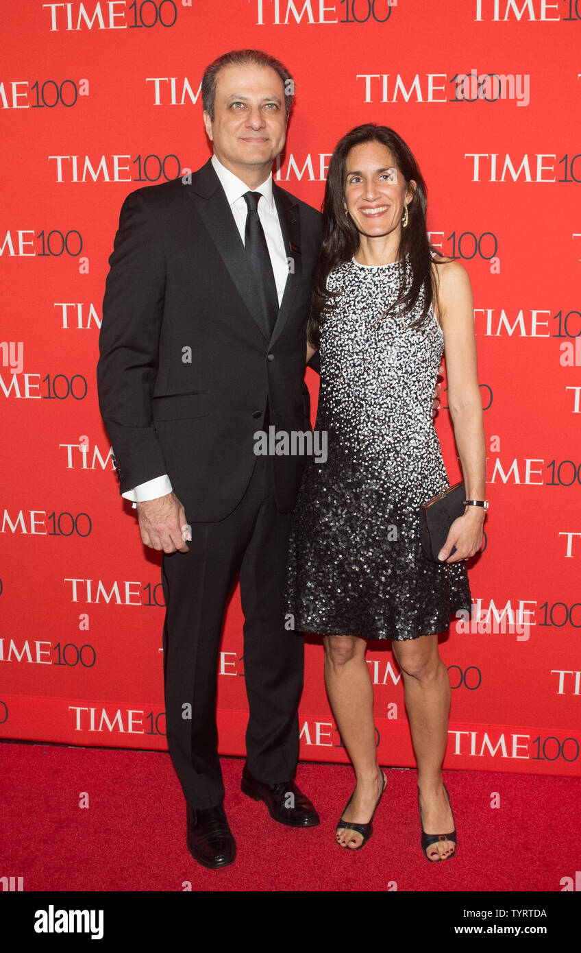Preet Bharara and Dalya Bharara arrive on the red carpet at the TIME 100 Gala at Frederick P. Rose Hall, Home of Jazz at Lincoln Center, in New York City on April 26, 2017. TIME 100 celebrates TIME Magazine's list of the 100 Most Influential People in the World.      Photo by Bryan R. Smith/UPI Stock Photo