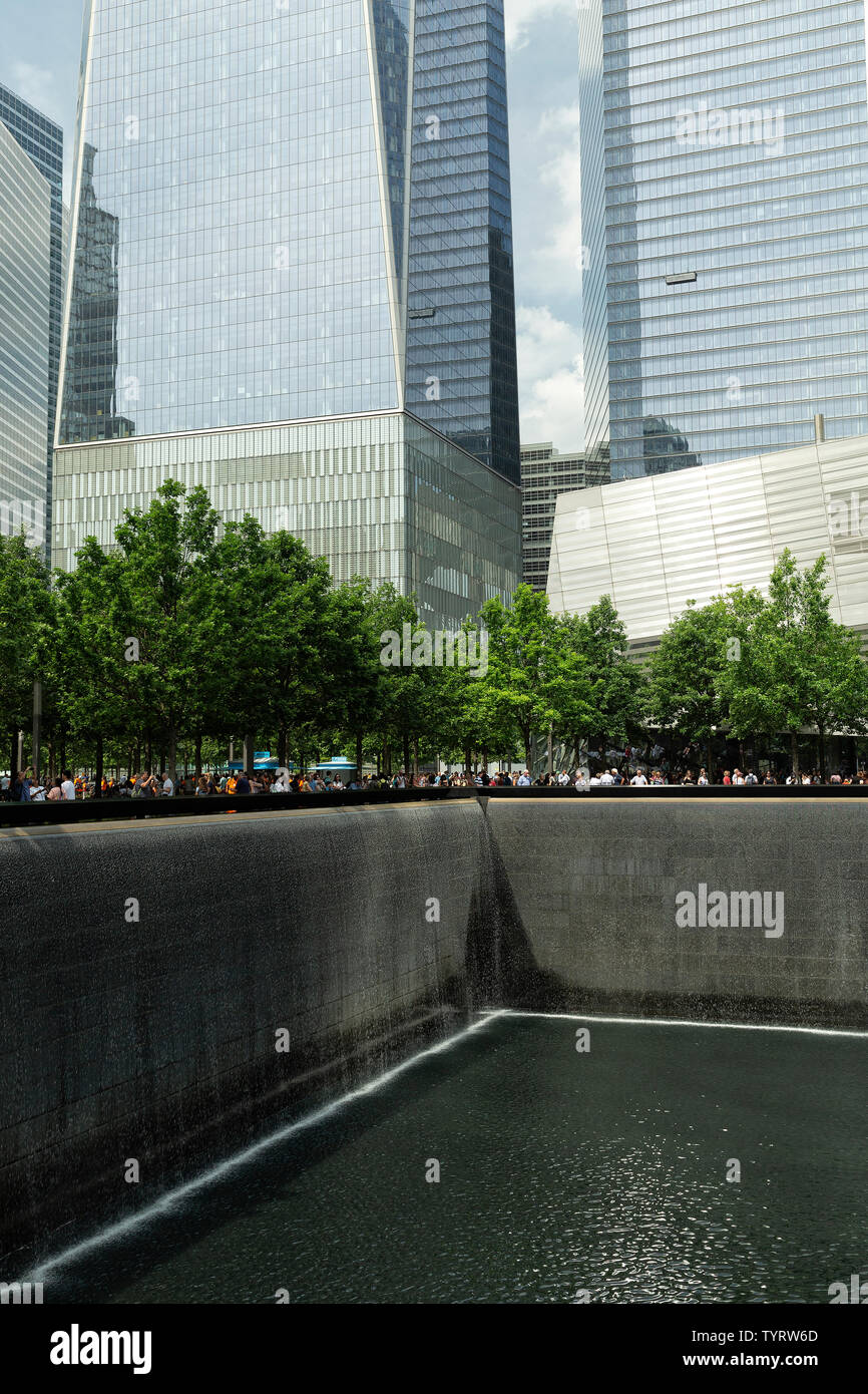 World Trade Center 9/11 Memorial, Manhattan New York, NY, USA, America. Stock Photo
