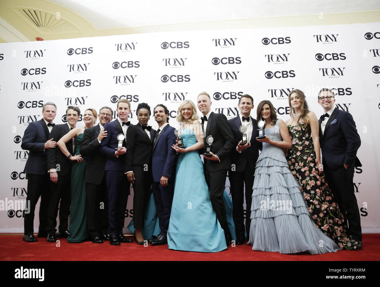 The cast and crew of "Dear Evan Hansen" arrive in the press room after(02)