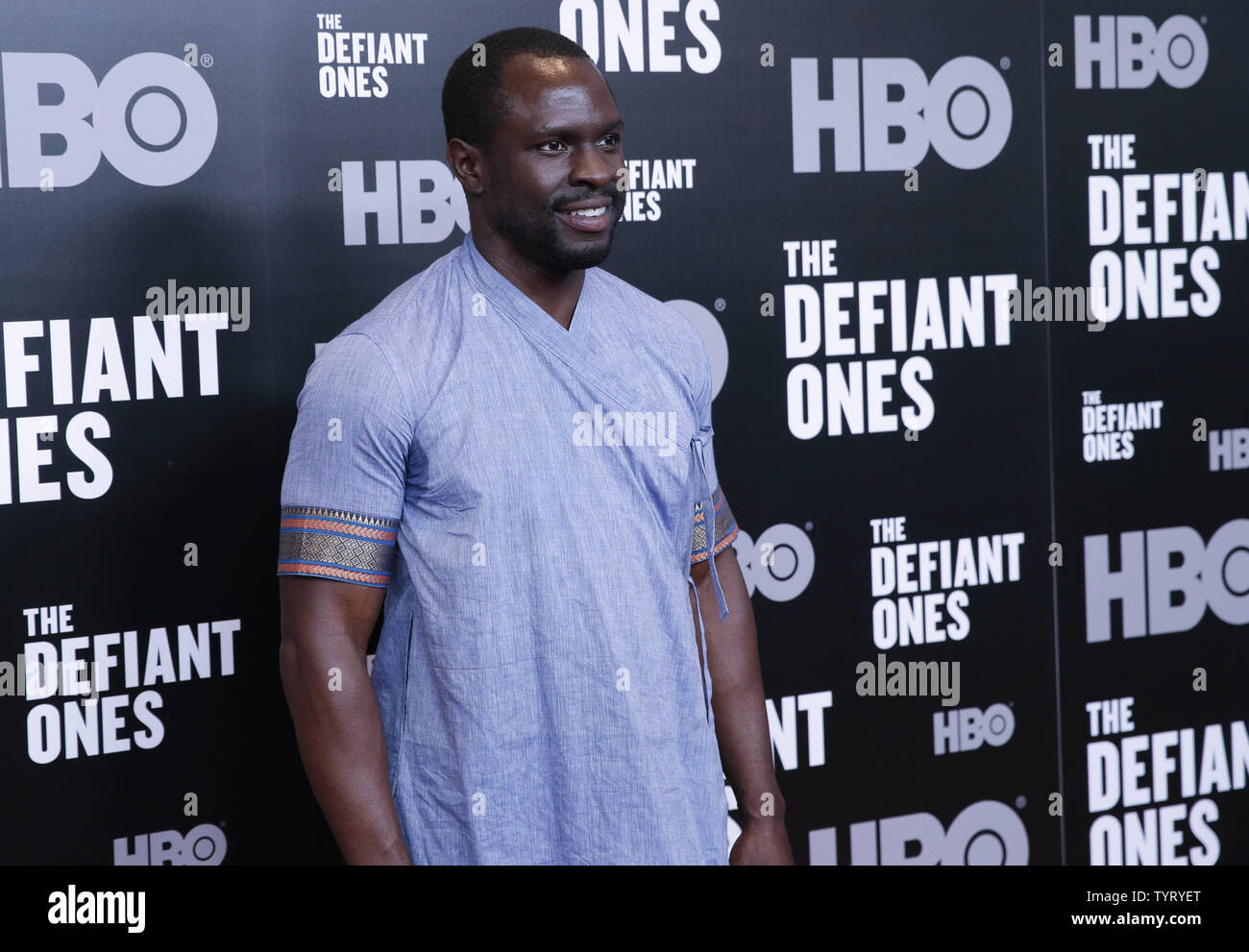 Gbenga Akinnagbe arrives on the red carpet at 'The Defiant Ones' premiere at Time Warner Center on June 27, 2017 in New York City.    Photo by John Angelillo/UPI Stock Photo