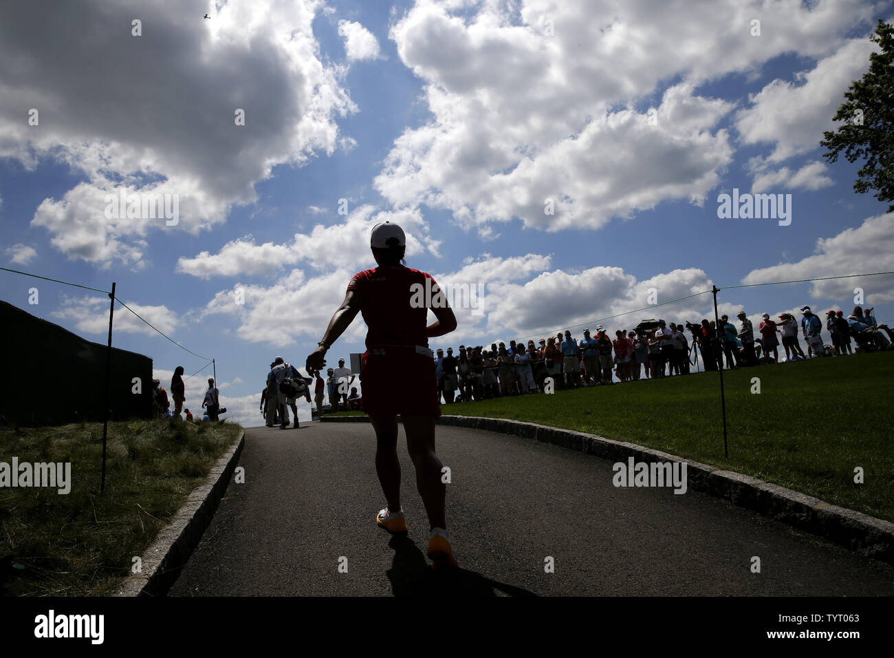 Jin Young Ko of Korea walks to the 10th tee box at Trump National Golf Club after the final round of the LPGA U.S. Women's Open Championship in Bedminster, NJ on July 14, 2017. Sung Hyun Park of South Korea won her first major with a score of 11 under par.      Photo by John Angelillo/UPI Stock Photo