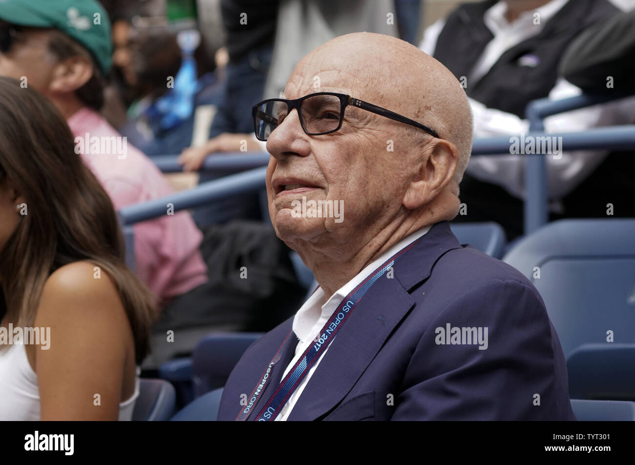 Publisher Rupert Murdoch attends the match between Rafael Nadal of Spain and Keven Anderson of South Africa during their championship match in Arthur Ashe Stadium at the 2017 US Open Tennis Championships at the USTA Billie Jean King National Tennis Center in New York City on September 10, 2017.         Photo by Ray Stubblebine/UPI Stock Photo