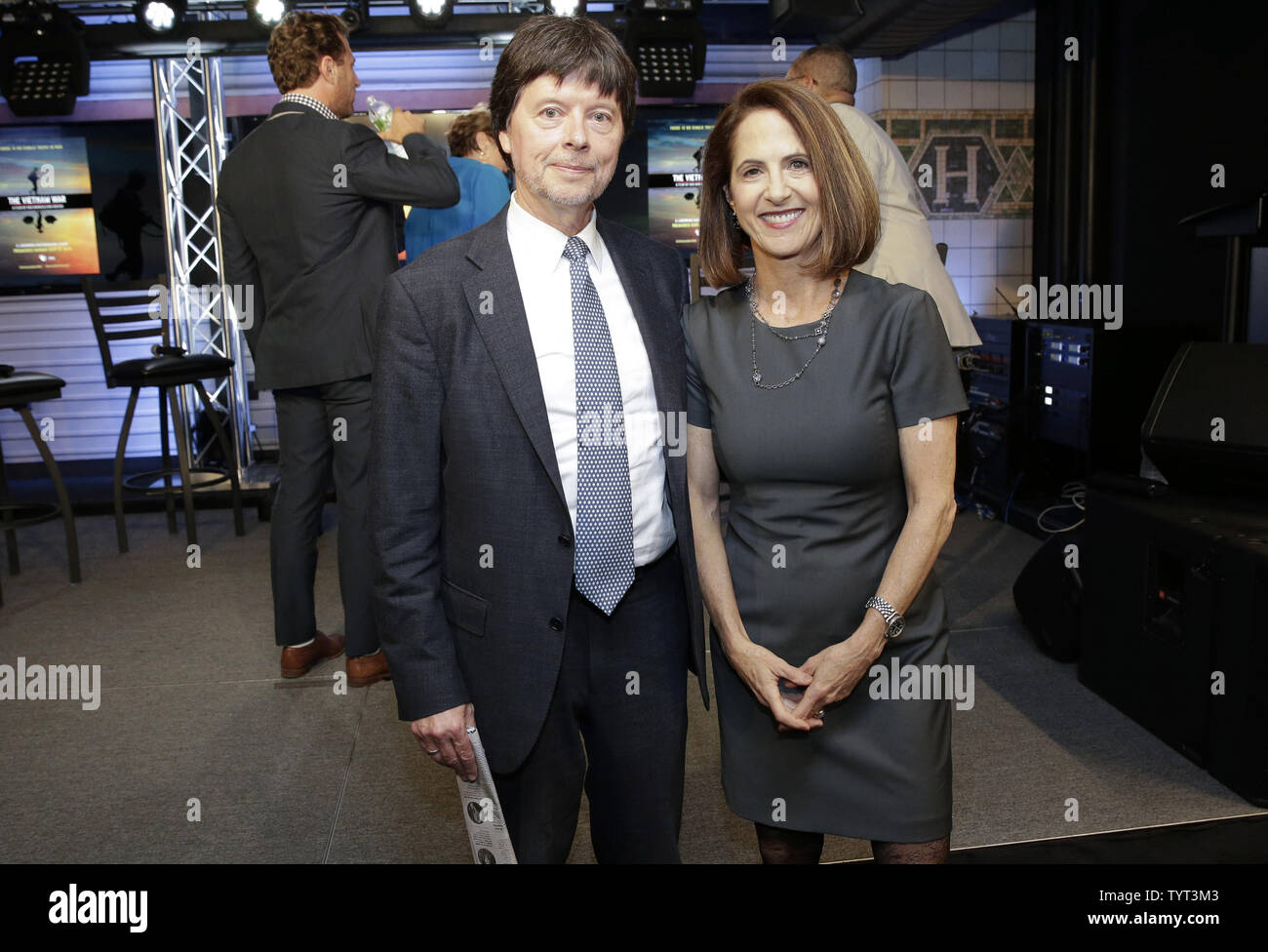 Co-Directors Ken Burns and Lynn Novick arrive with Vietnam War veterans to speak about the upcoming documentary 'THE VIETNAM WAR' at CBS Radio in New York City on September 14, 2017. Ken Burns and Lynn Novick, co-directed, 'THE VIETNAM WAR' which is an immersive narrative in which Burns and Novick tell the epic story of the war as it has never before been told on film. THE VIETNAM WAR features testimony from nearly 80 witnesses, including many Americans who fought in the war and others who opposed it, as well as Vietnamese combatants and civilians from both the winning and losing sides. The ne Stock Photo