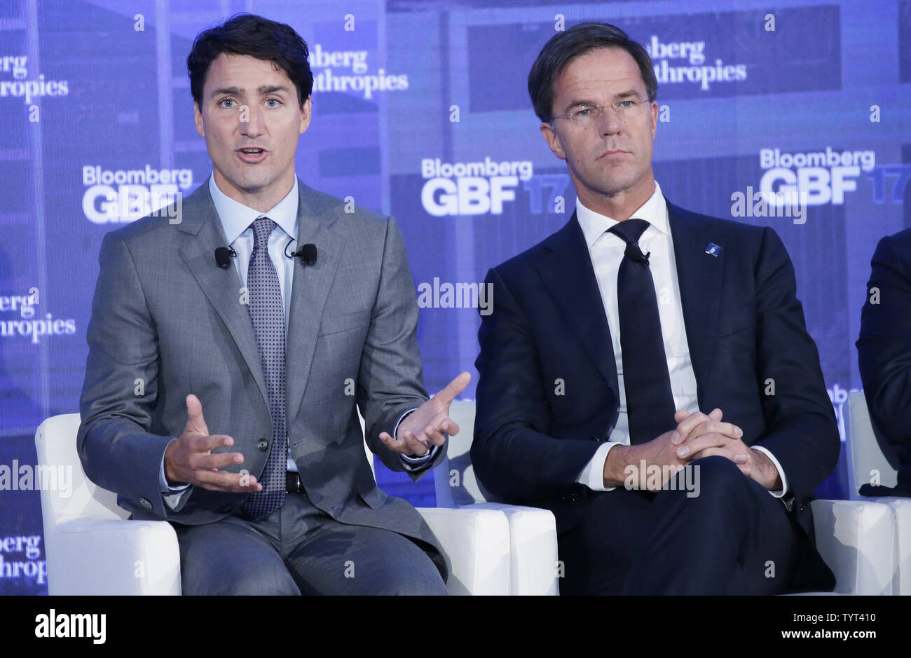 Prime Minister Of Canada Justin Trudeau And Prime Minister Of The Kingdom Of The Netherlands Mark https www alamy com prime minister of canada justin trudeau and prime minister of the kingdom of the netherlands mark rutte speak at the bloomberg global business forum at the plaza hotel in new york city on september 20 2017 the bloomberg global business forum is hosted during un general assembly week in new york photo by john angelilloupi image258070876 html