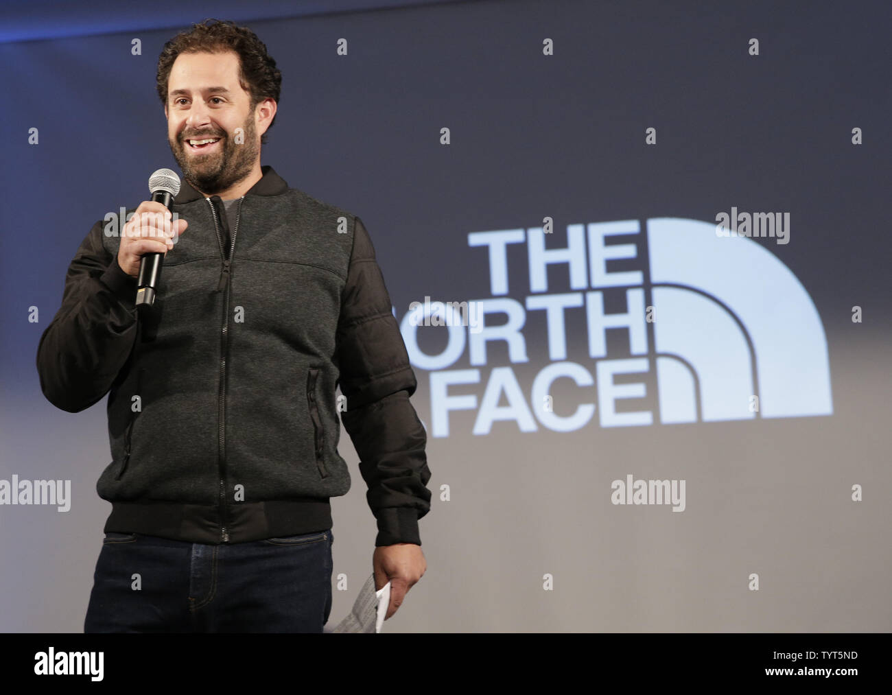 Tom Herbst speaks when The North Face + U.S. Freeski Team Competition  Uniforms are unveiled on October 30, 2017 in New York City. Photo by John  Angelillo/UPI Stock Photo - Alamy
