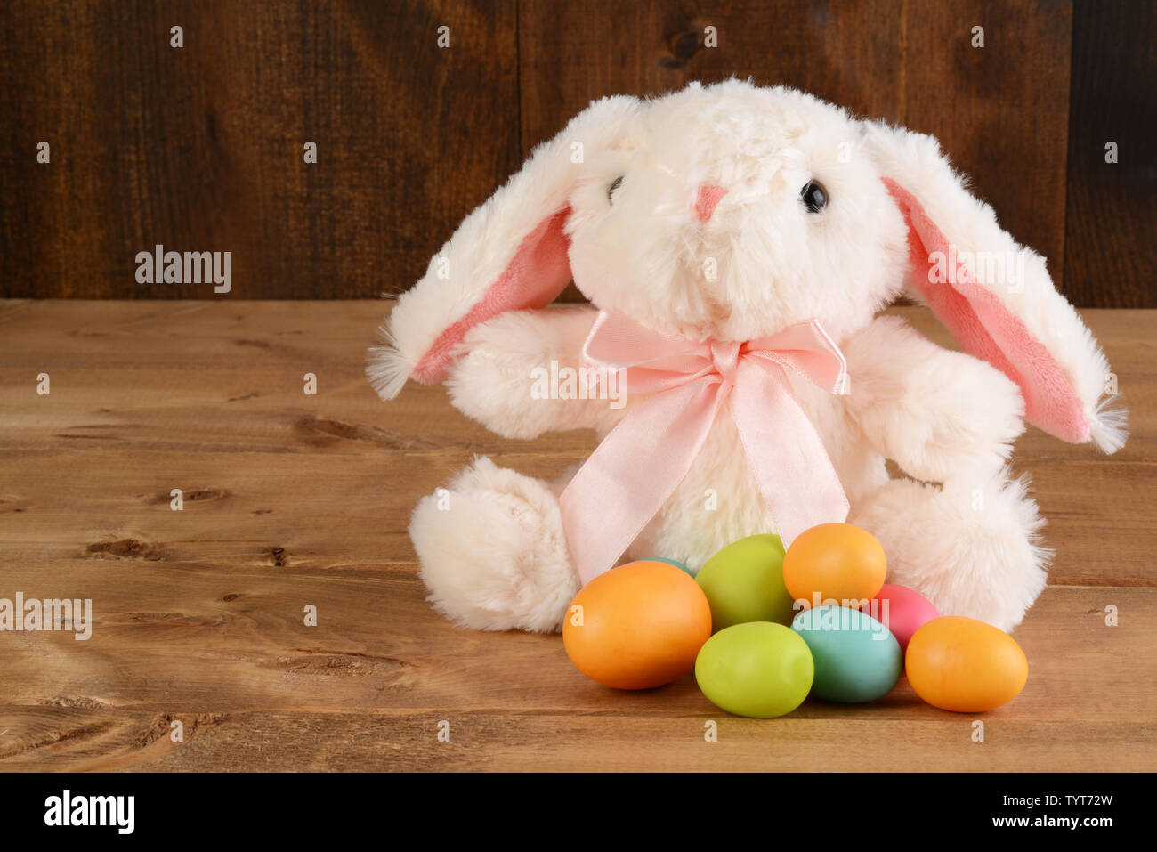 easter bunny with eggs Stock Photo