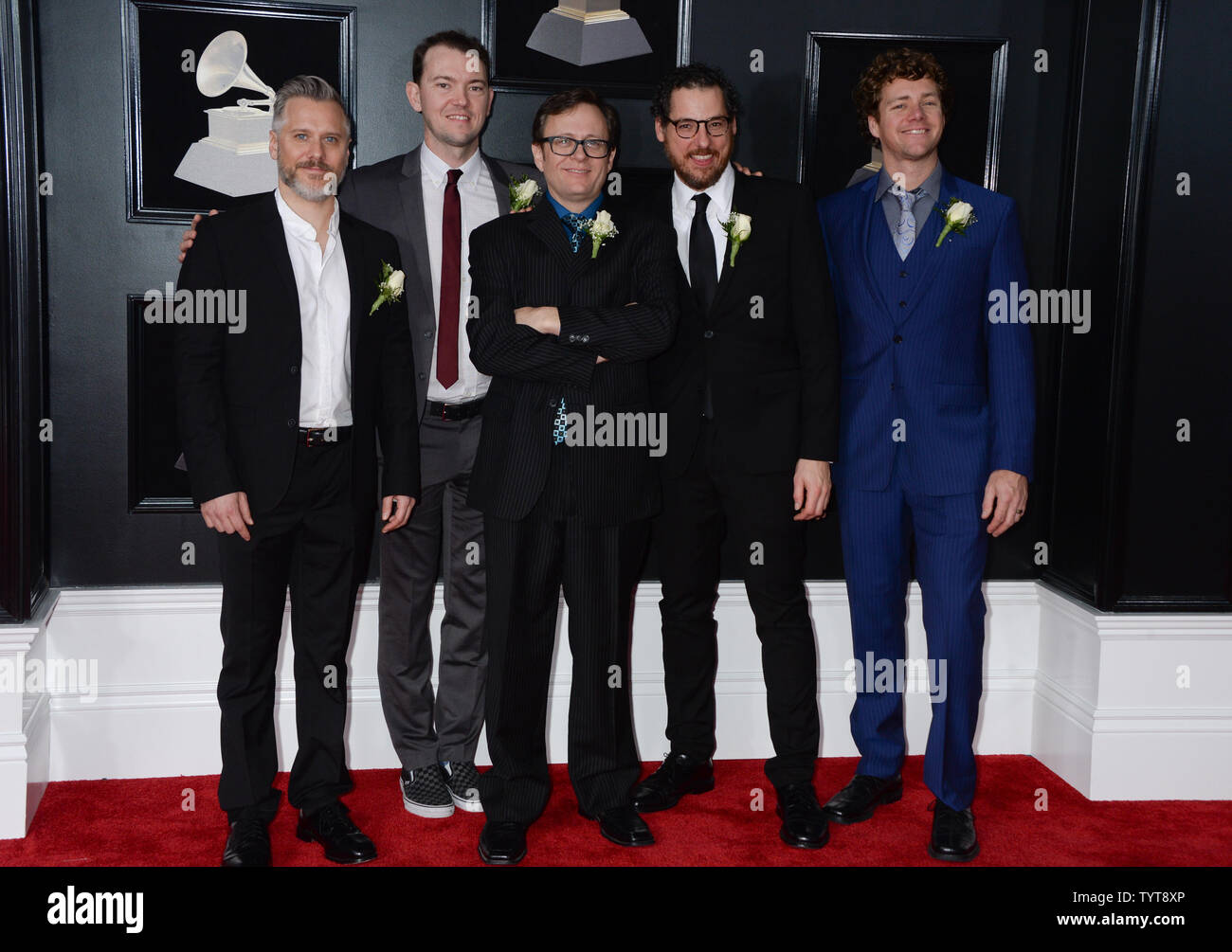 The Infamous Stringdusters arrive on the red carpet at the 60th Annual Grammy Awards ceremony at Madison Square Garden in New York City on January 28, 2018. The CBS network will broadcast the show live from Madison Square Garden in New York City. It will be the first time since 2003 that the ceremony will not be held in Los Angeles.       Photo by Dennis Van Tine/UPI Stock Photo