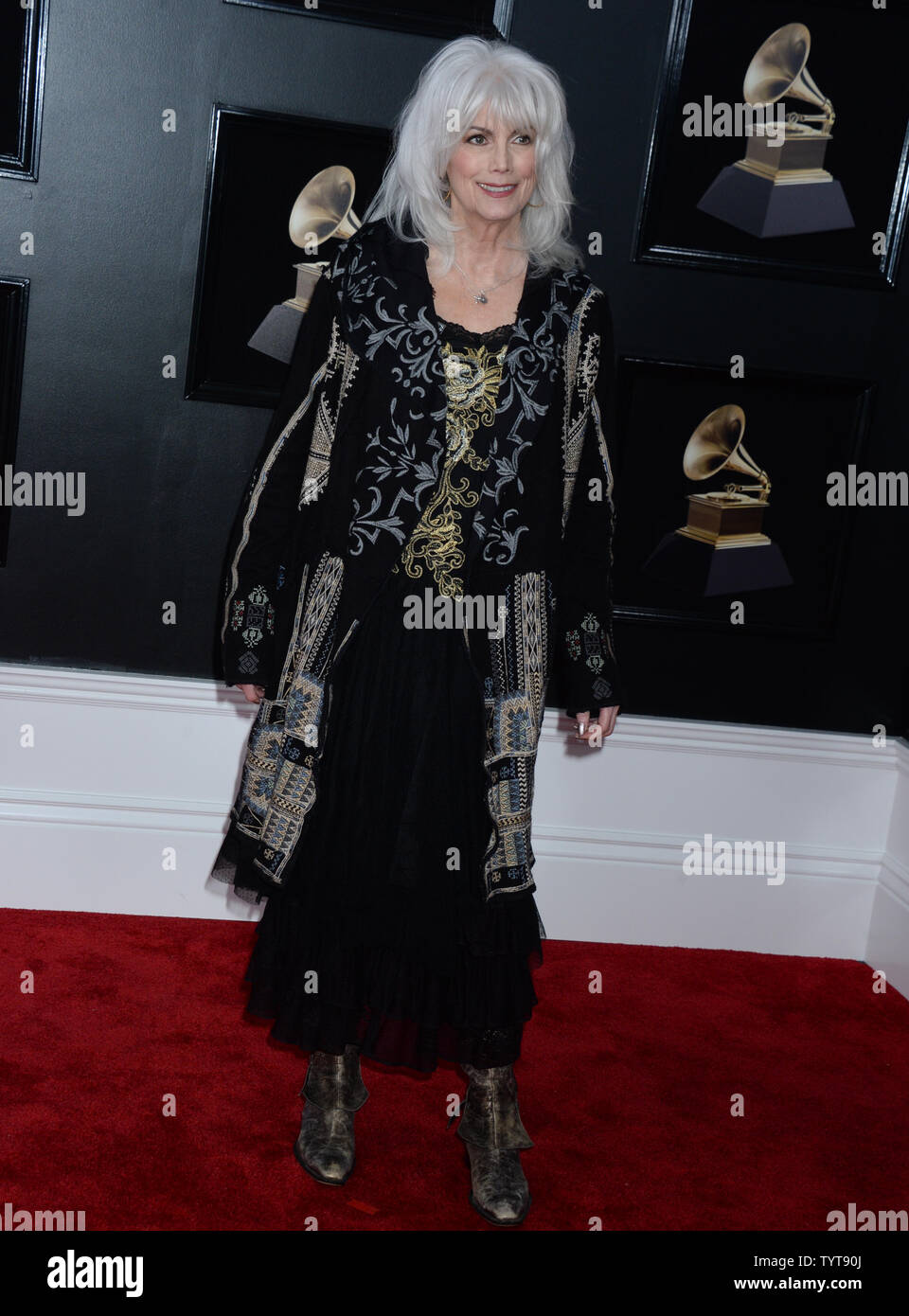 Recording artist Emmylou Harris arrives on the red carpet at the 60th Annual Grammy Awards ceremony at Madison Square Garden in New York City on January 28, 2018. The CBS network will broadcast the show live from Madison Square Garden in New York City. It will be the first time since 2003 that the ceremony will not be held in Los Angeles.       Photo by Dennis Van Tine/UPI Stock Photo