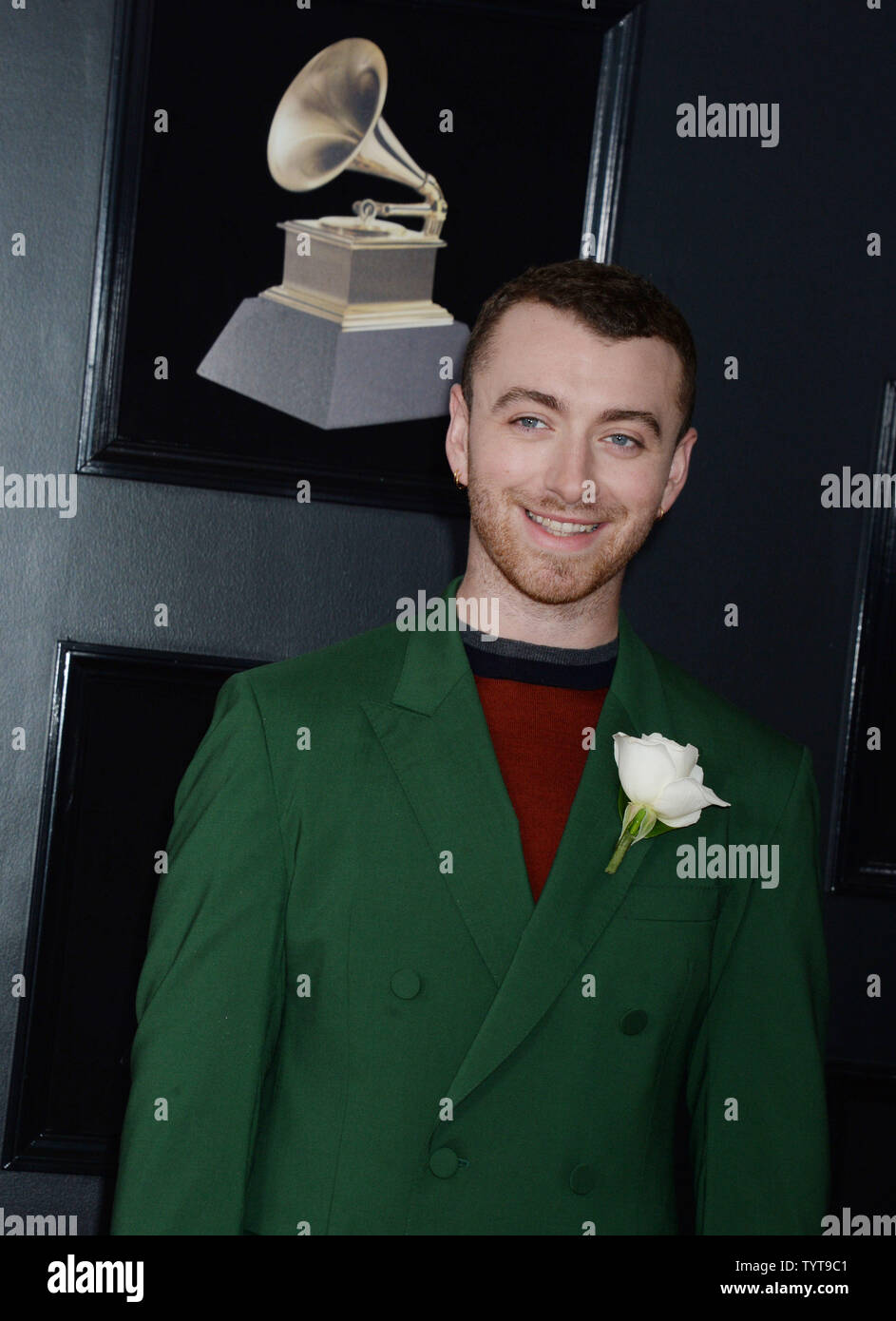 Sam Smith Arrives On The Red Carpet At The 60th Annual Grammy Awards Ceremony At Madison