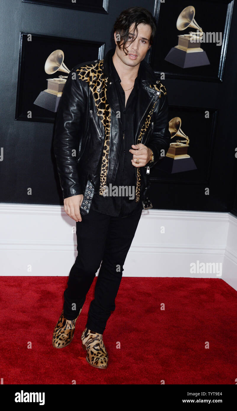 Cody Longo arrives on the red carpet at the 60th Annual Grammy Awards  ceremony at Madison Square Garden in New York City on January 28, 2018. The  CBS network will broadcast the, image size:801x1390