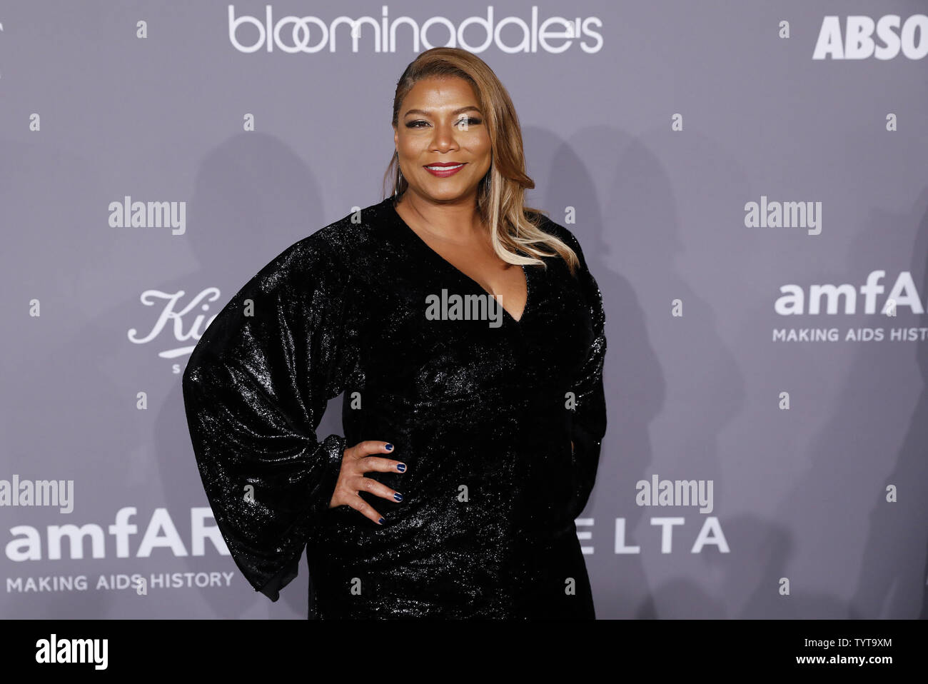 Queen Latifah arrives on the red carpet at the 2018 amfAR Gala New York at Cipriani Wall Street on February 7, 2018 in New York City.       Photo by John Angelillo/UPI Stock Photo