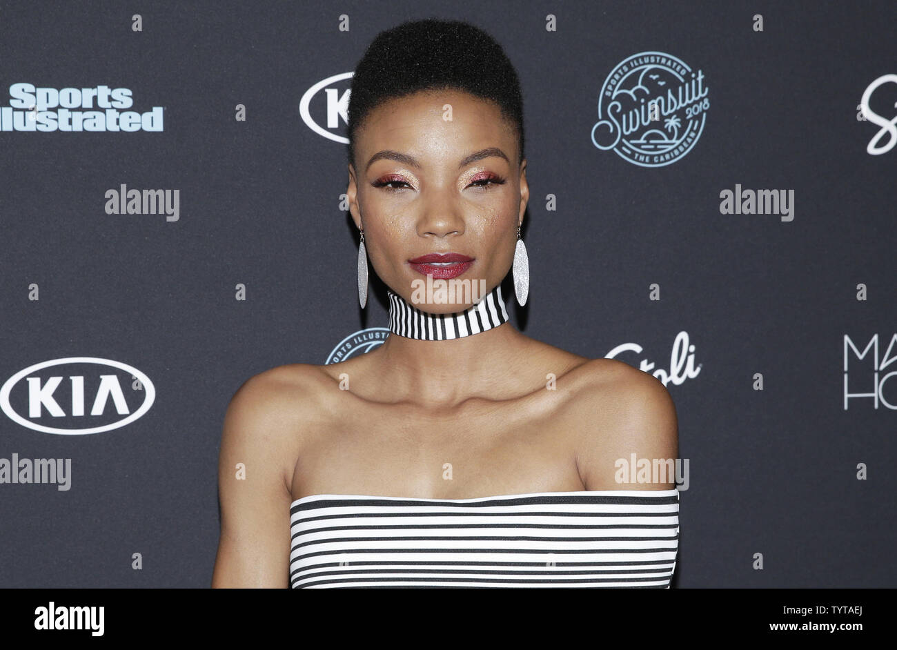 Iyonna Fairbanks arrives on the red carpet at the Sports Illustrated