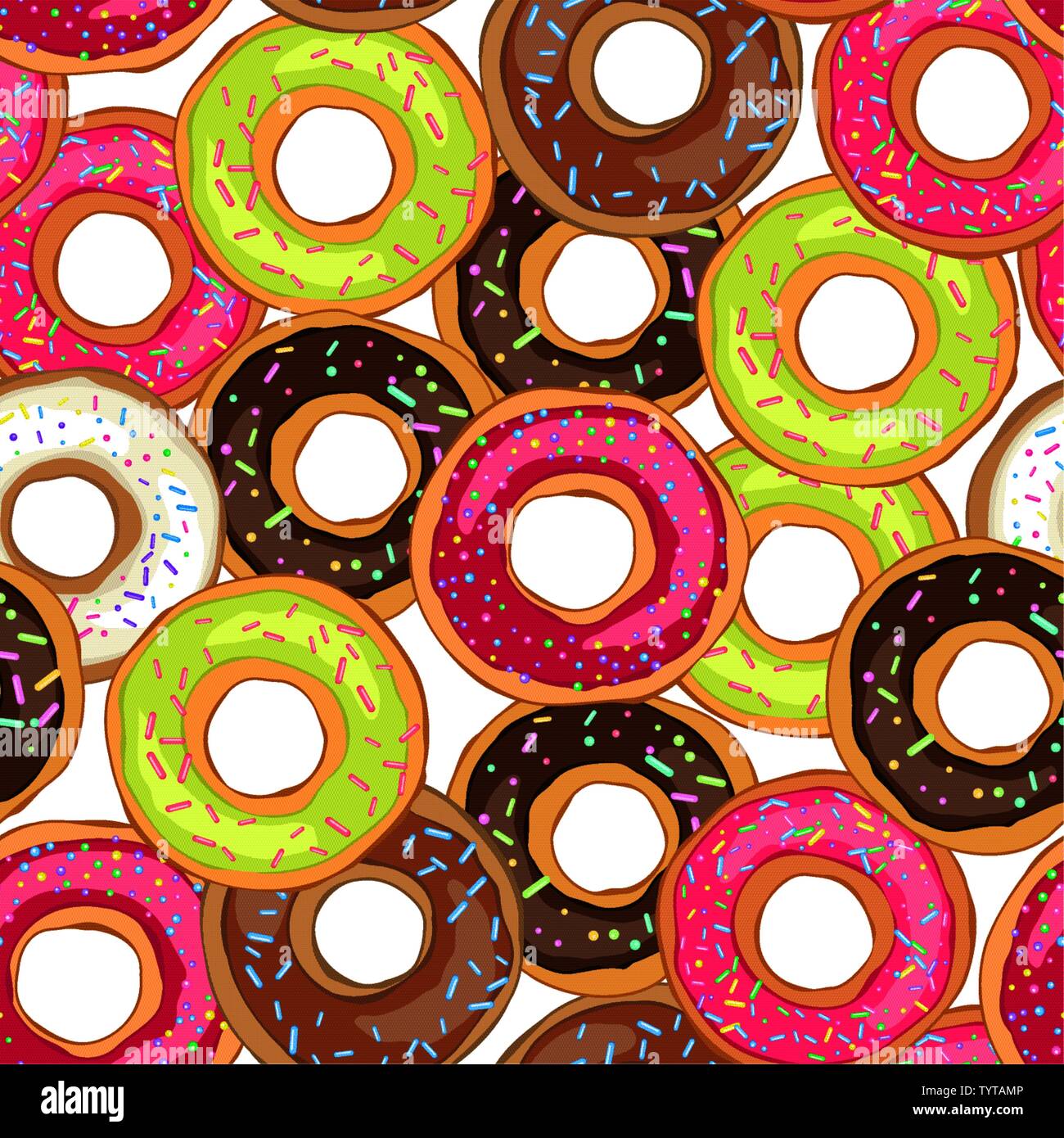 Seamless pattern donuts with cream, grains Stock Vector
