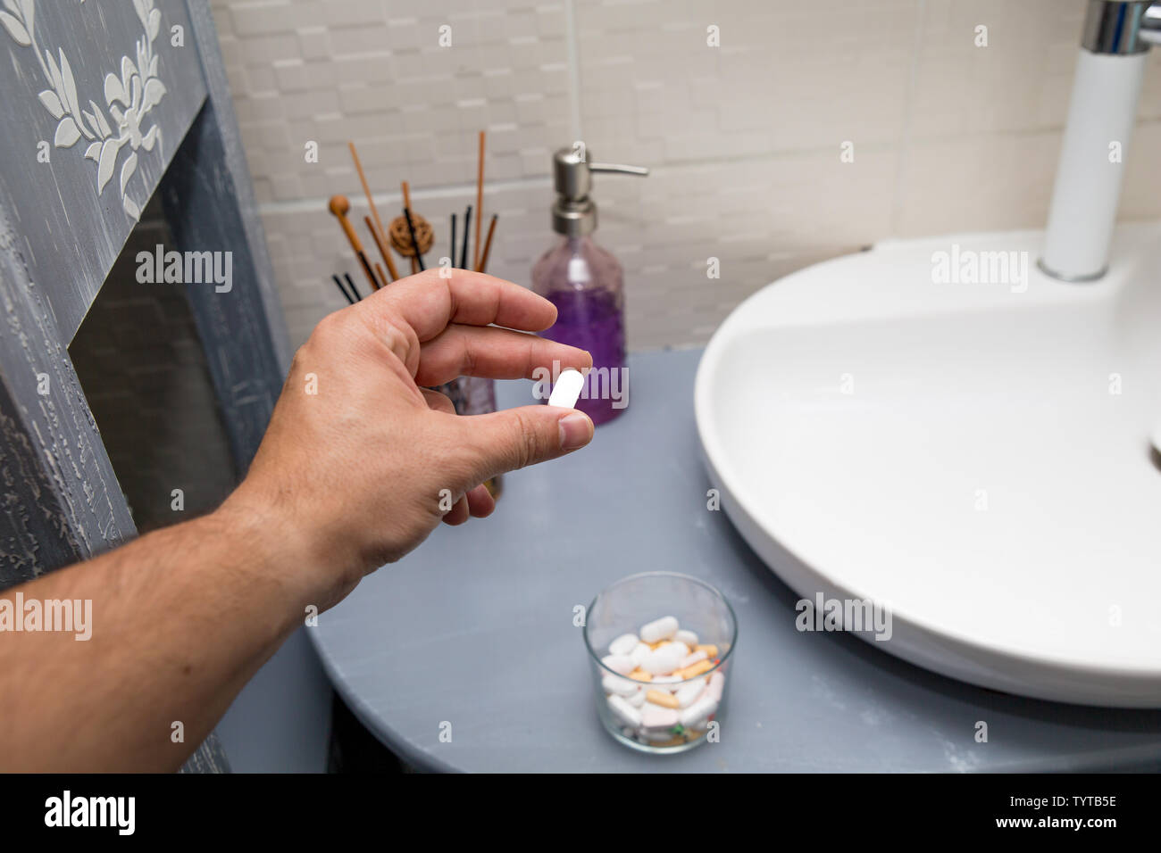 Take the tablet Stock Photo Alamy