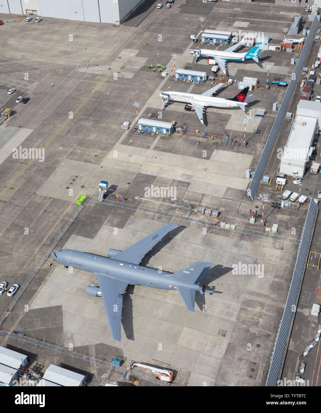 USAF United States Air Force Boeing KC-46A Pegasus (767-2LKC), Boeing Field, Seattle, USA Stock Photo