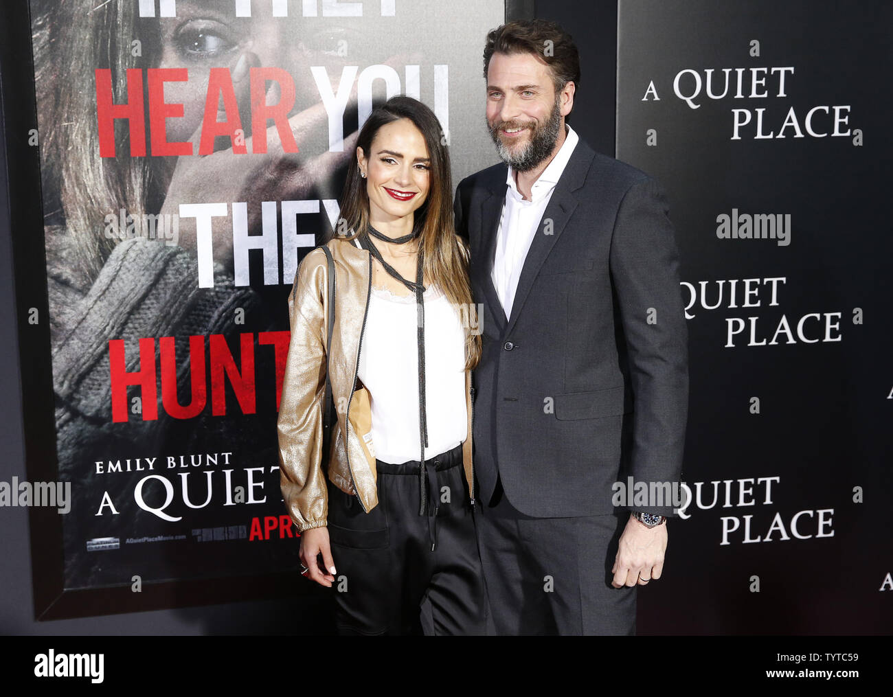 Jordana Brewster and Andrew Form arrive on the red carpet at the