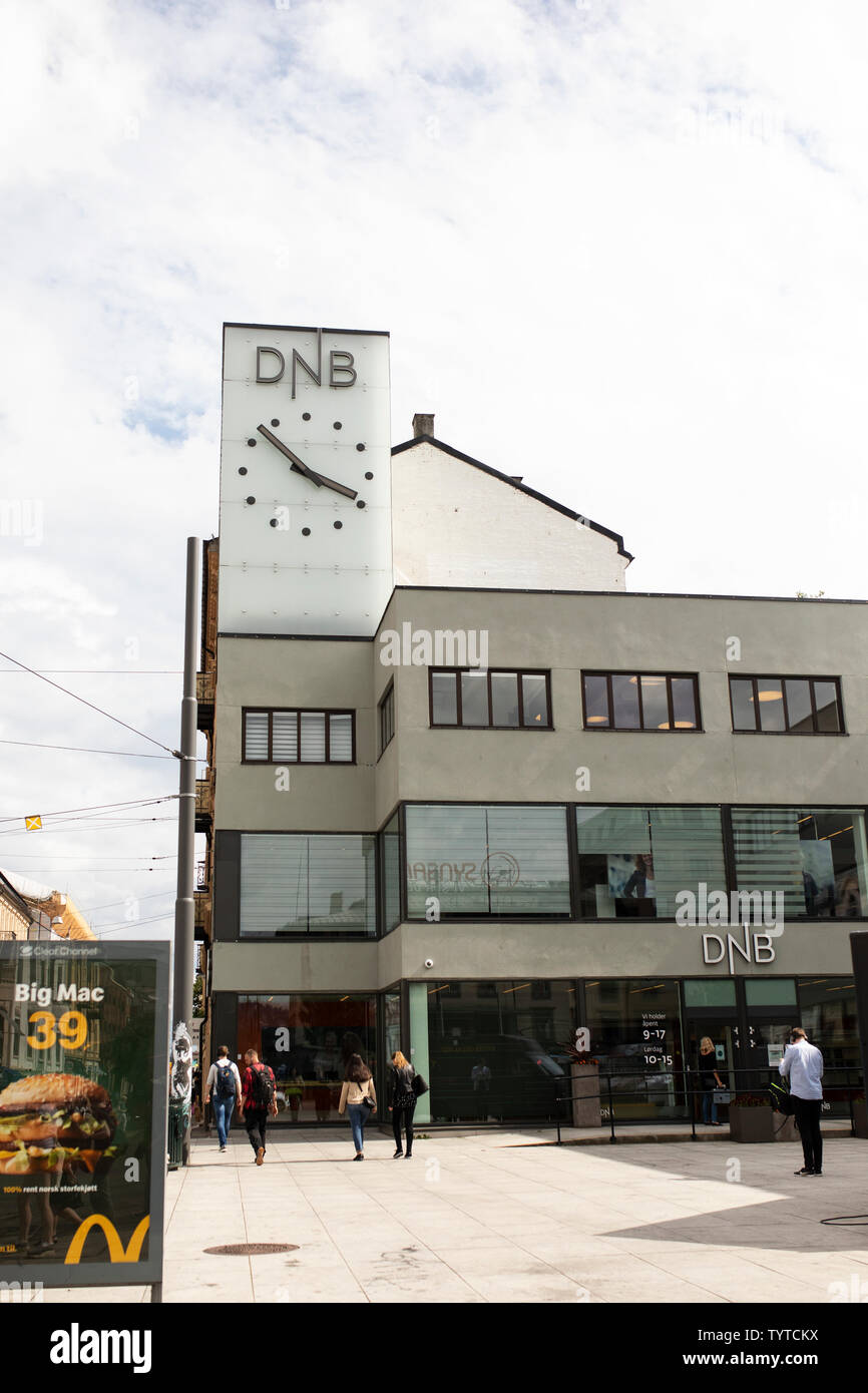 The DNB bank building on Kirkeveien in the Majorstuen neighborhood of Oslo, Norway. Stock Photo