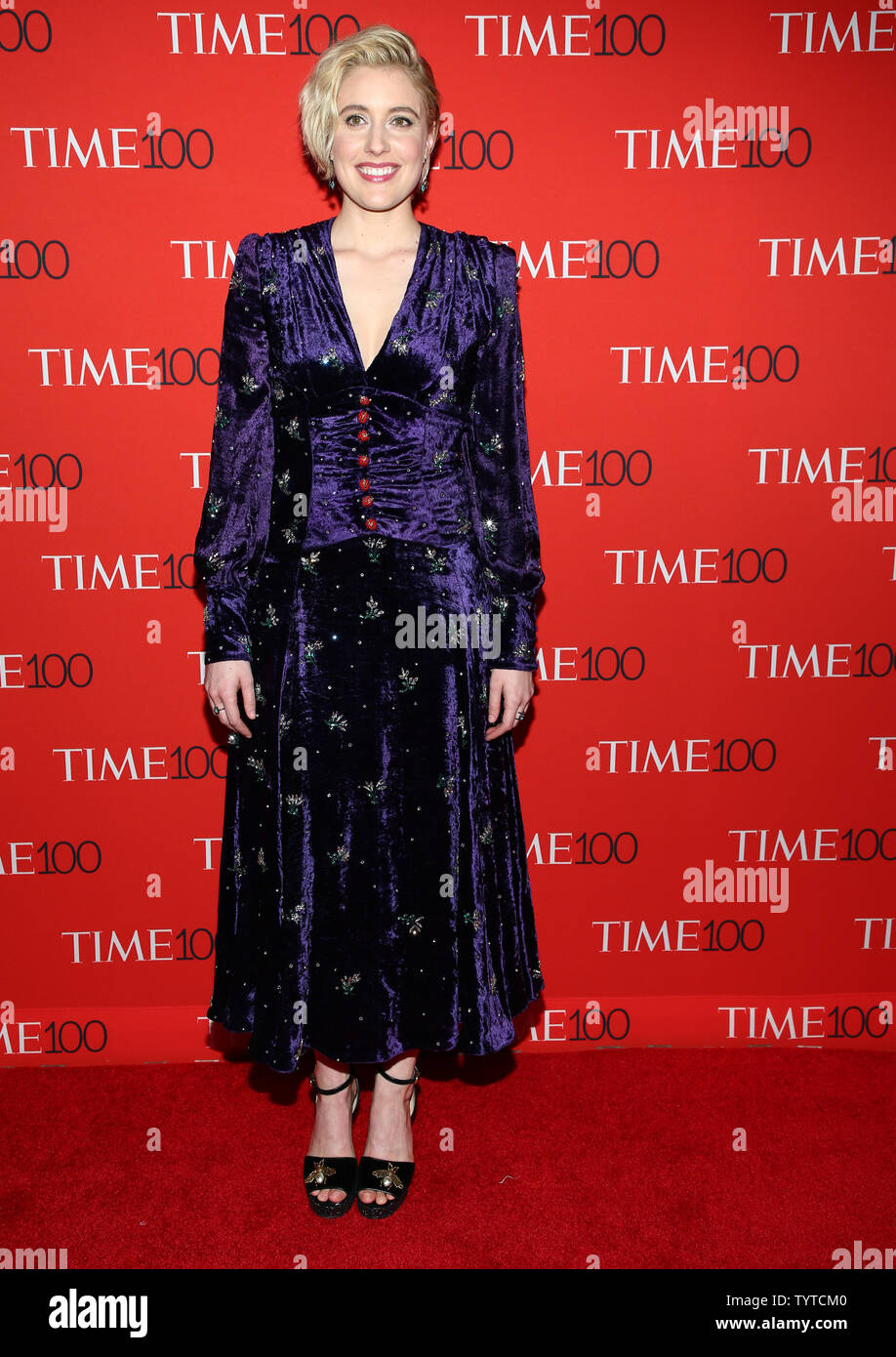 Greta Gerwig arrives on the red carpet as Time celebrates its annual
