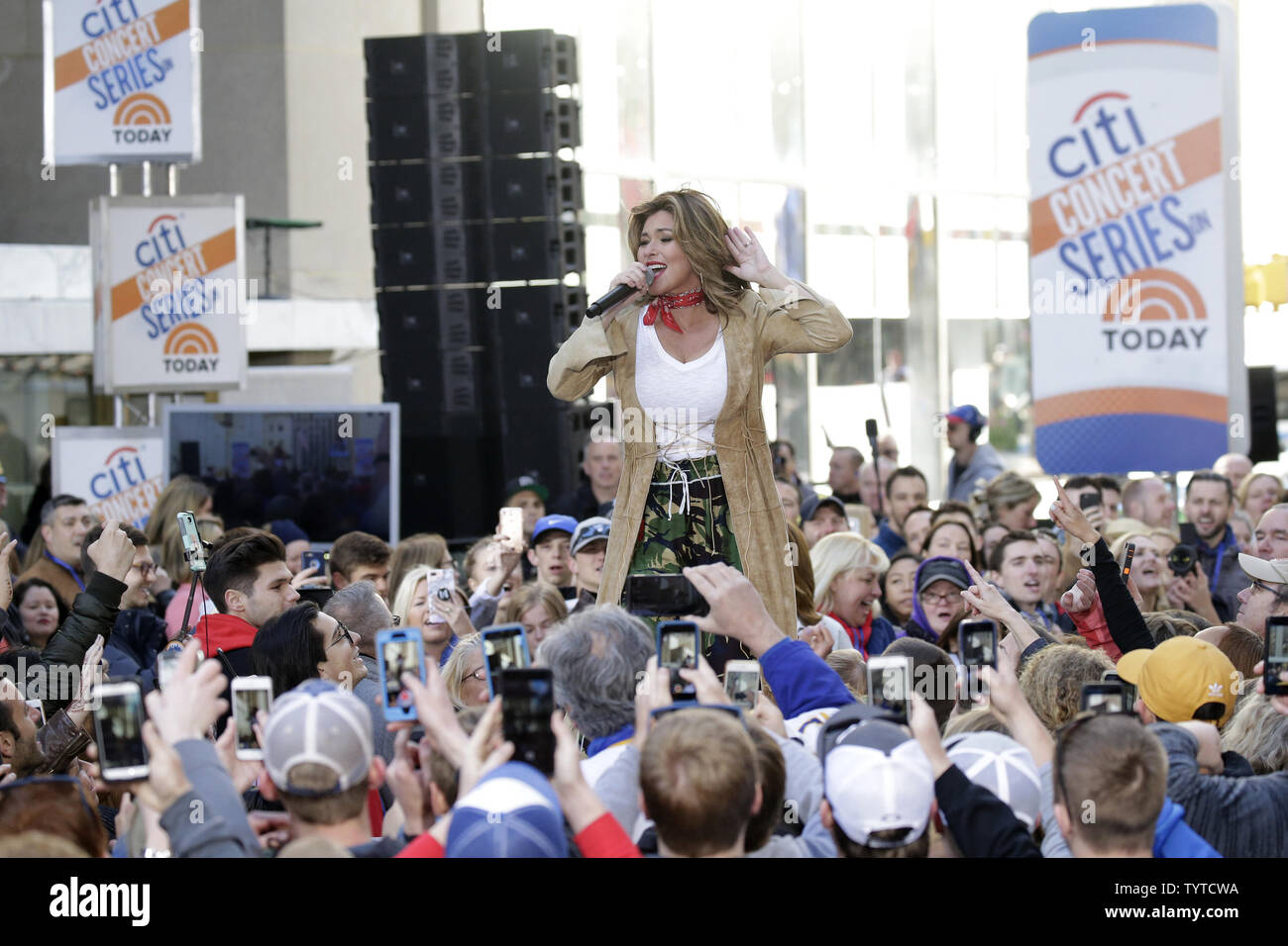 Shania Twain performs on the NBC Today Show at Rockefeller Center in New York City on April 30, 2018.   Photo by John Angelillo/UPI Stock Photo