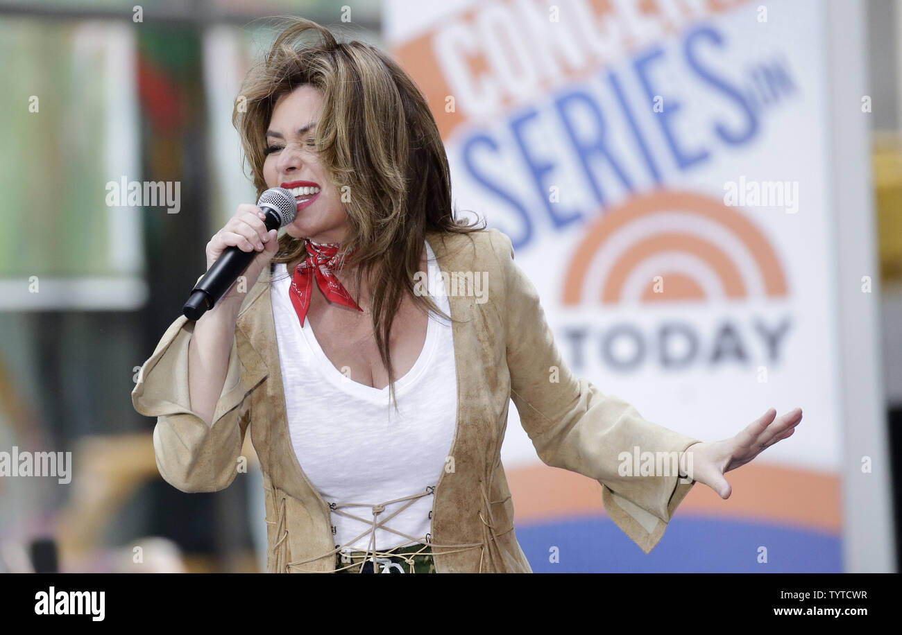Shania Twain performs on the NBC Today Show at Rockefeller Center in New York City on April 30, 2018.   Photo by John Angelillo/UPI Stock Photo
