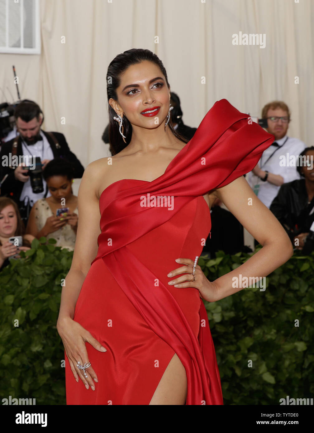 Deepika Padukone arrives on the red carpet at The Metropolitan Museum of Art's Costume Institute Benefit 'Heavenly Bodies: Fashion and the Catholic Imagination' at Metropolitan Museum of Art in New York City on May 7, 2018.       Photo by John Angelillo/UPI Stock Photo