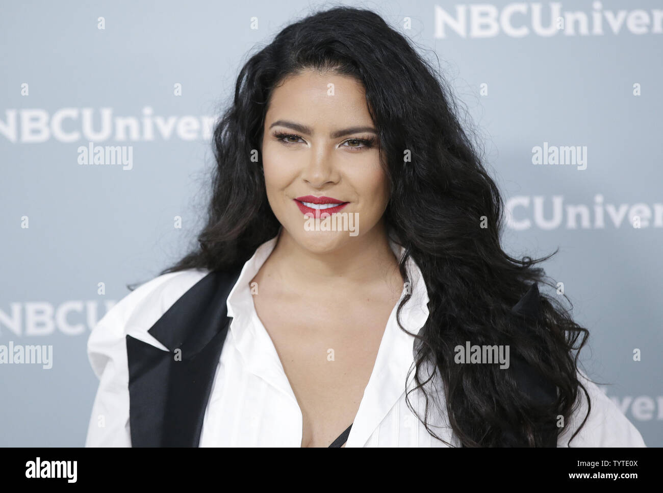 Litzy arrives on the red carpet at the 2018 NBCUniversal Upfront at